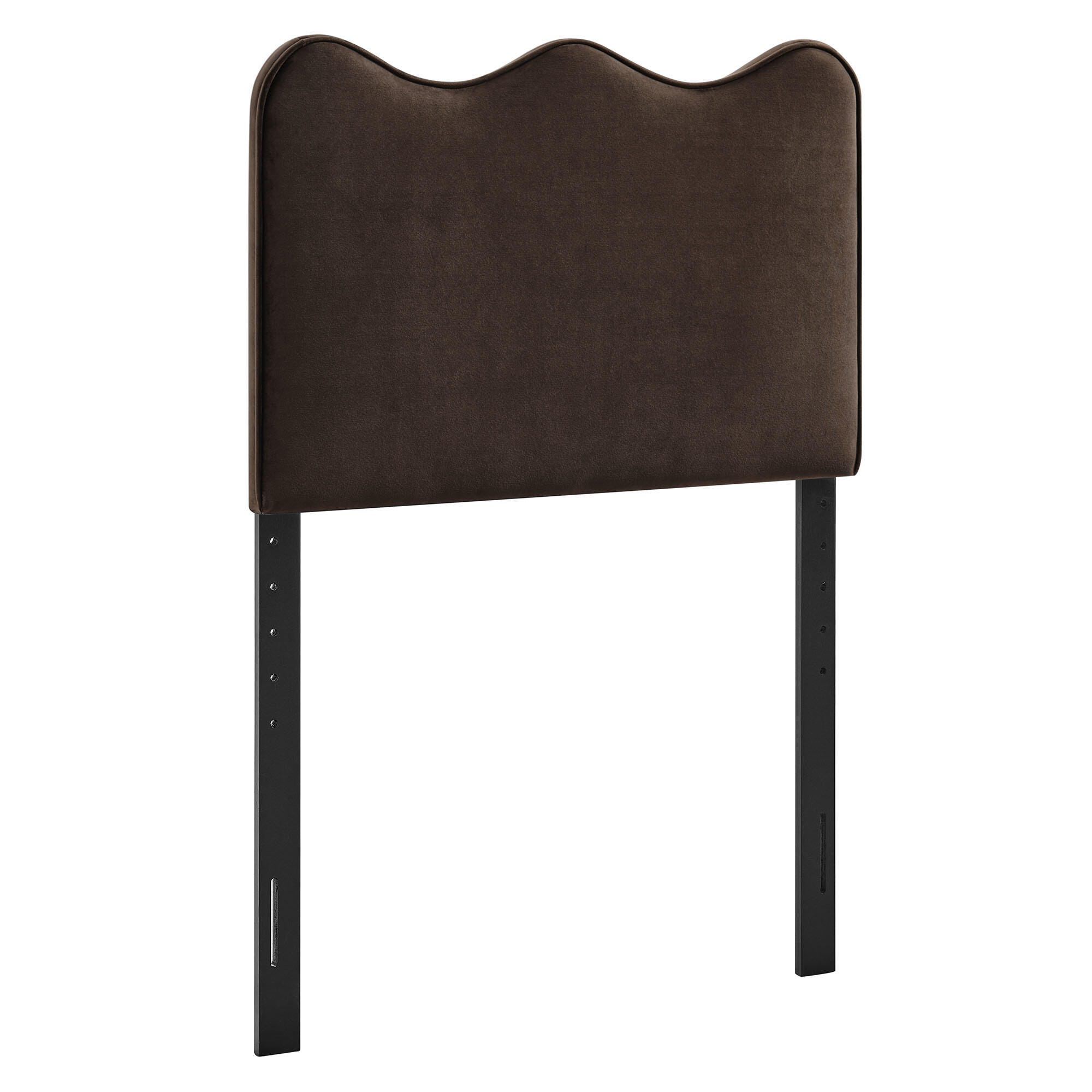 Modway Athena Scalloped Twin Headboard, Chocolate Brown, large