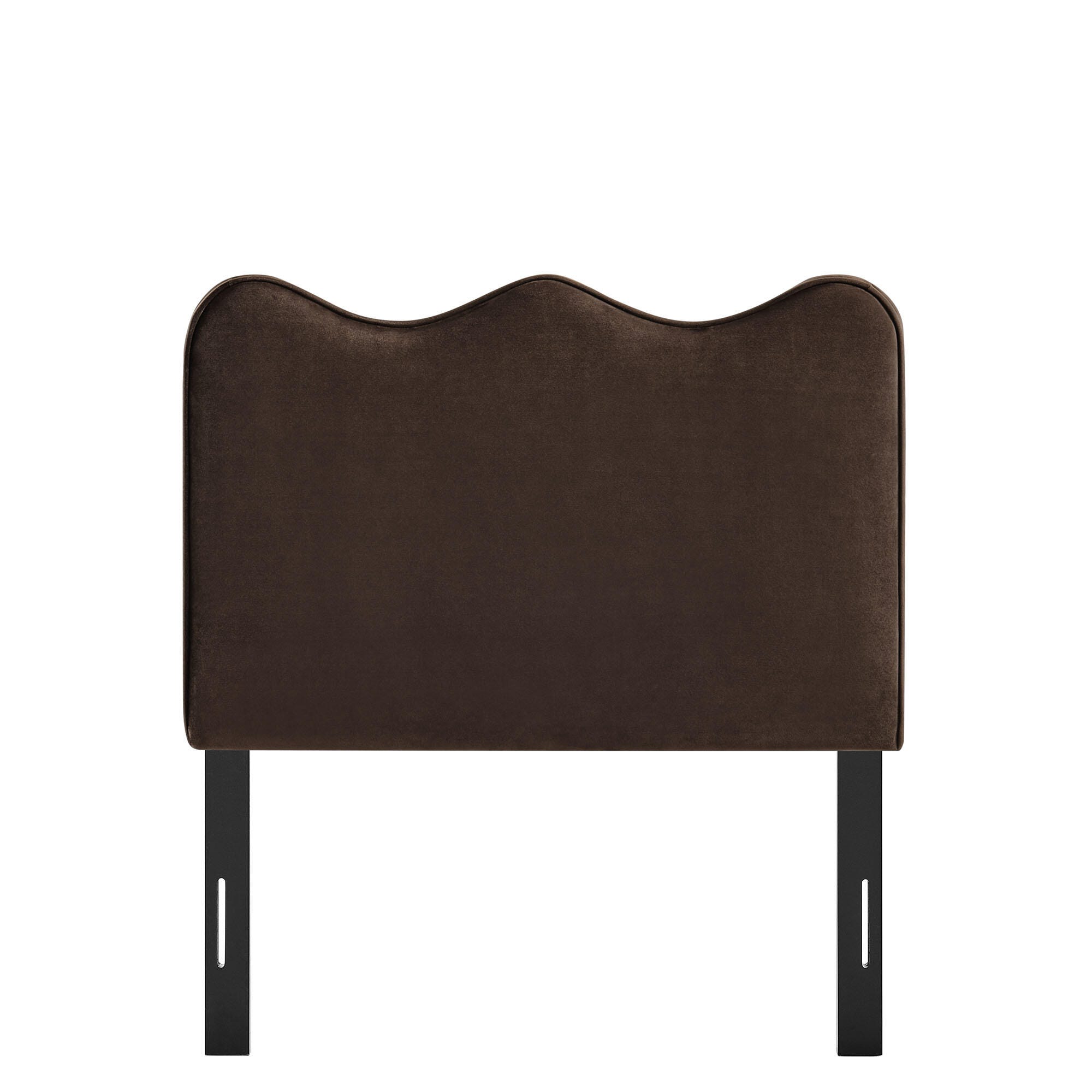 Modway Athena Scalloped Twin Headboard, Chocolate Brown, large
