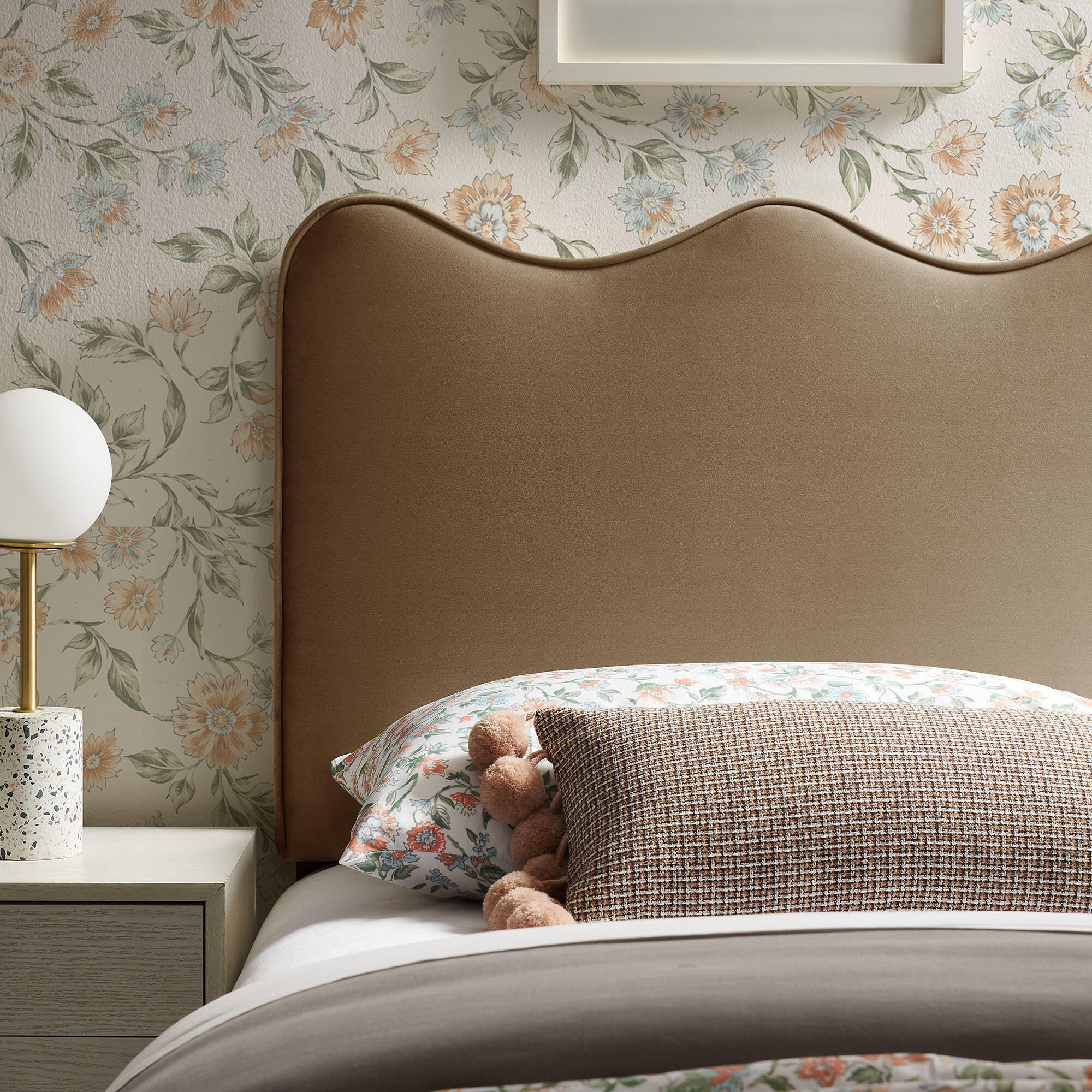 Modway Athena Scalloped Twin Headboard, Taupe, large