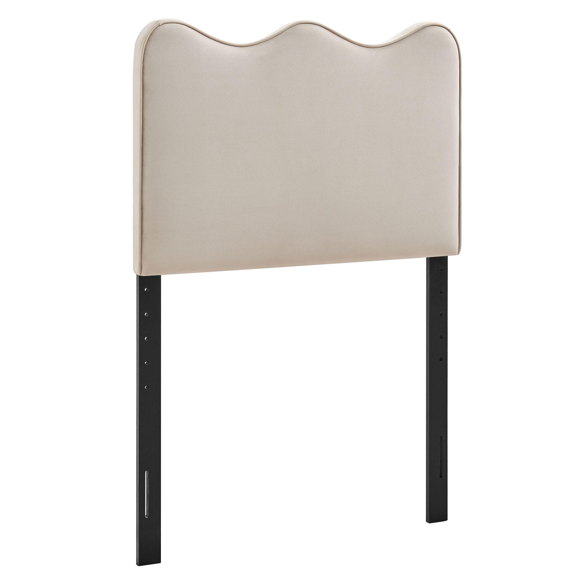 Modway Athena Scalloped Twin Headboard, Beige/White, large