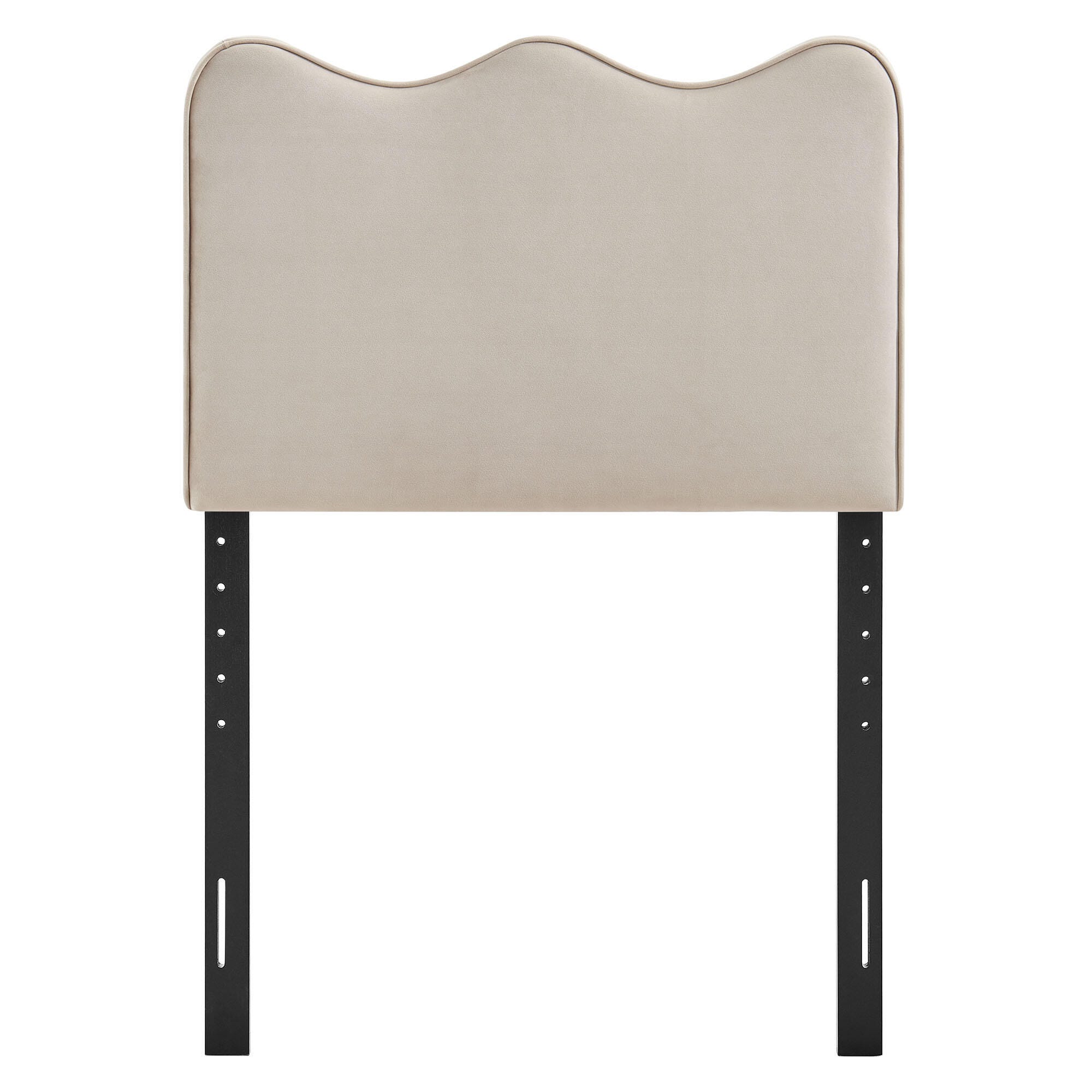 Modway Athena Scalloped Twin Headboard, Beige/White, large