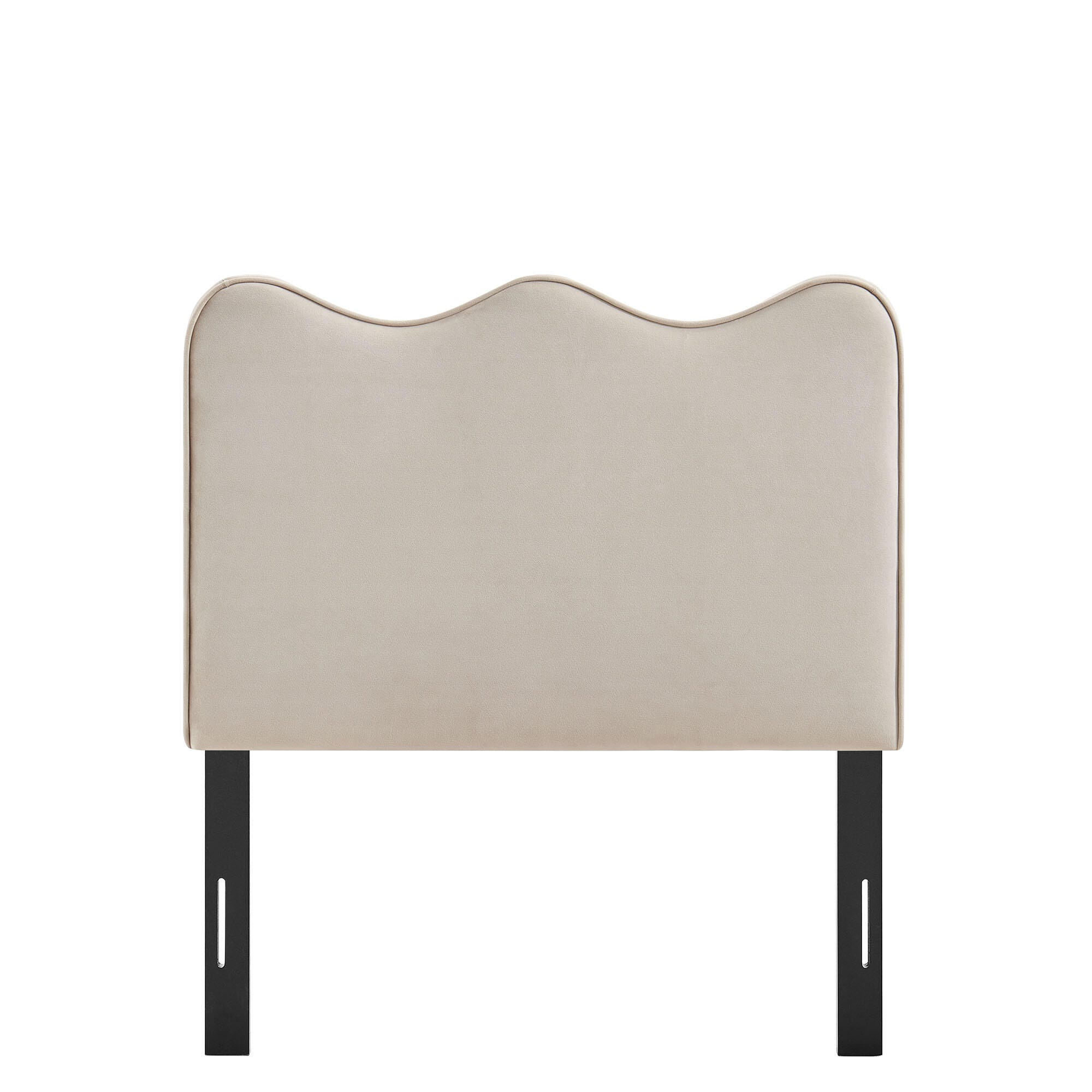 Modway Athena Scalloped Twin Headboard, Beige/White, large