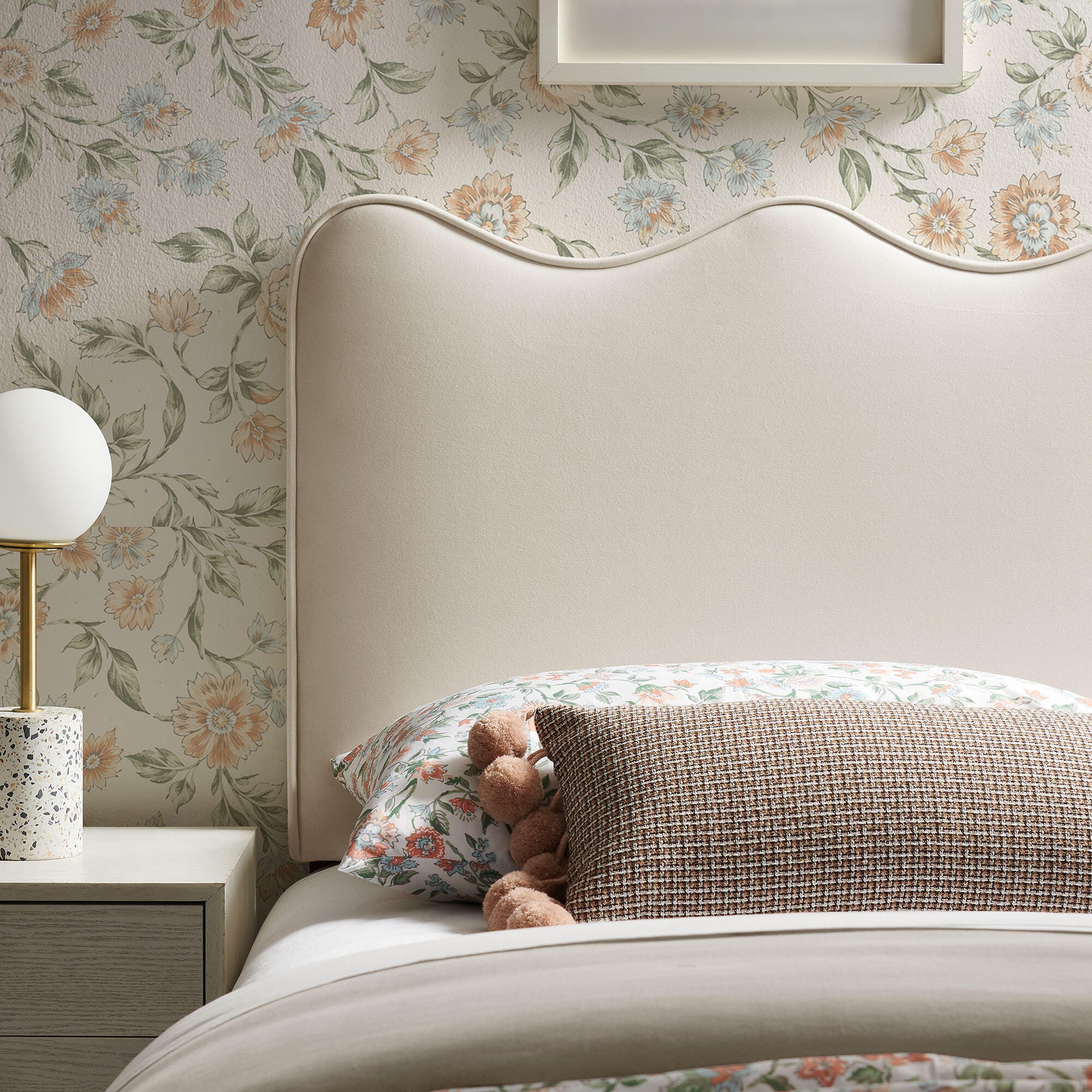 Modway Athena Scalloped Twin Headboard, Alabaster, large