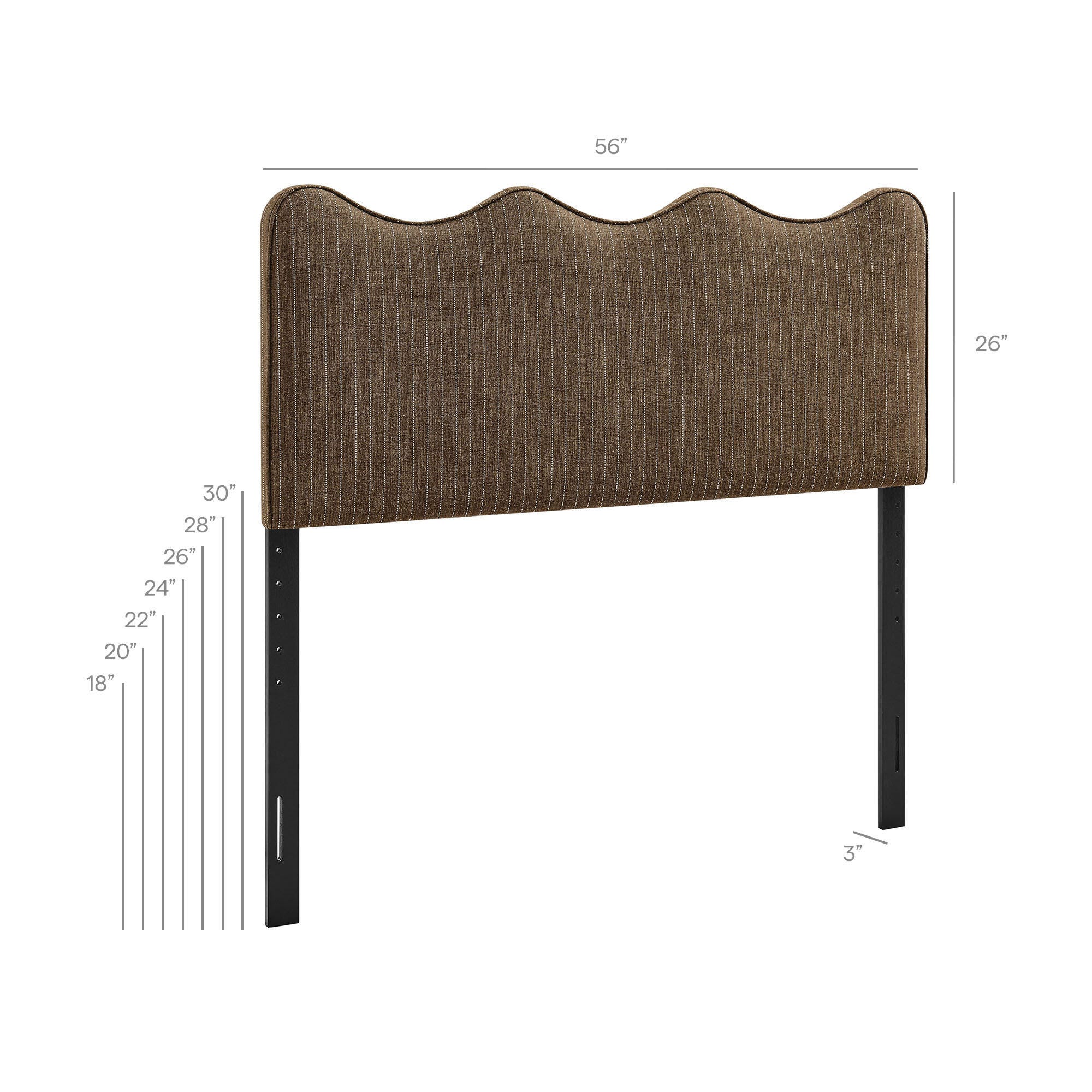 Modway Athena Upholstered Full Headboard, Brown, large
