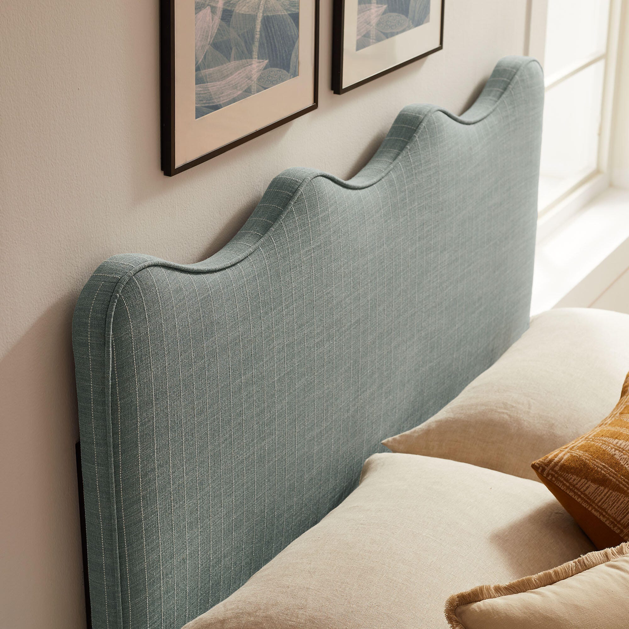 Modway Athena Upholstered Full Headboard, Spa Blue, large
