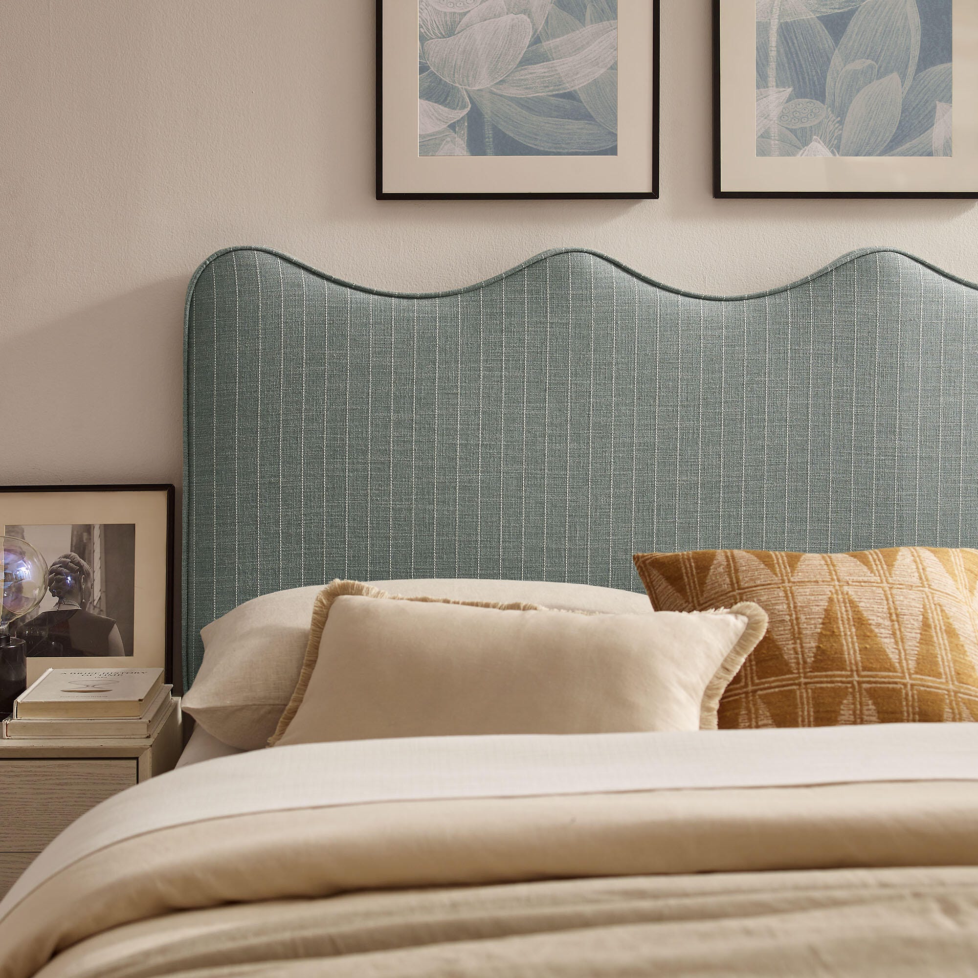 Modway Athena Upholstered Full Headboard, Spa Blue, large