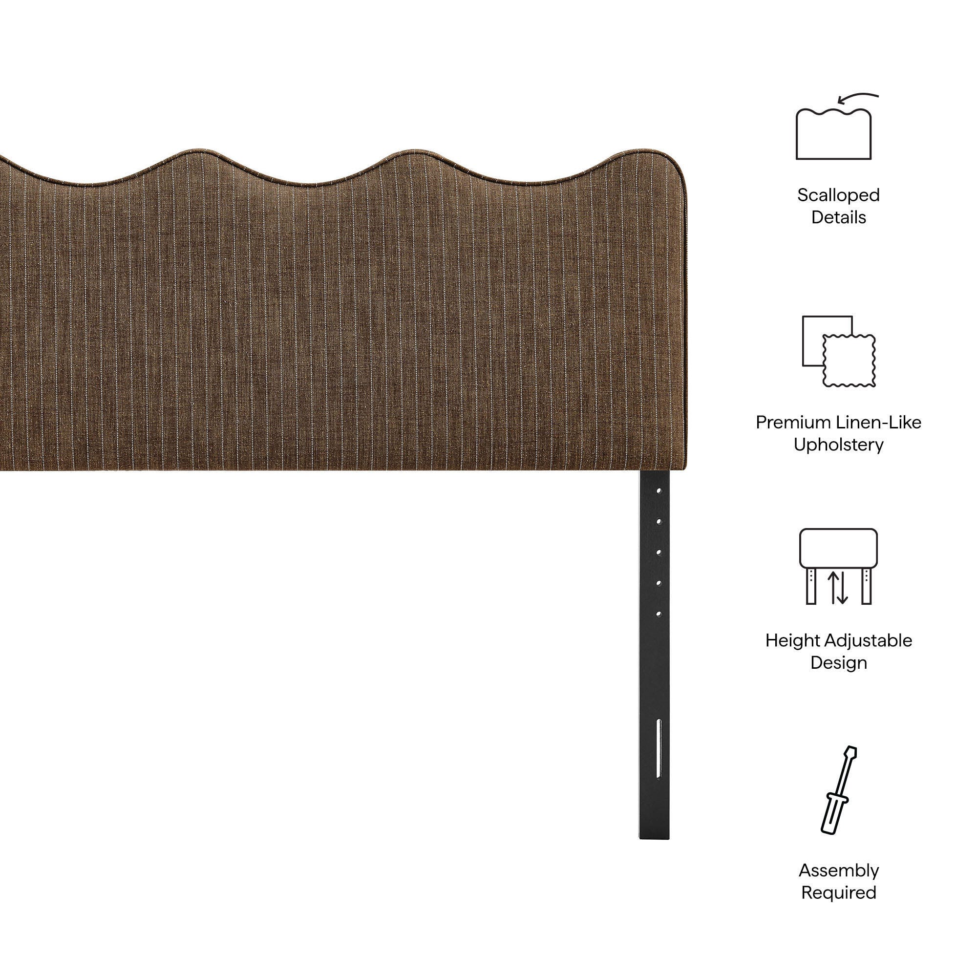 Modway Athena Upholstered King Headboard, Brown, large