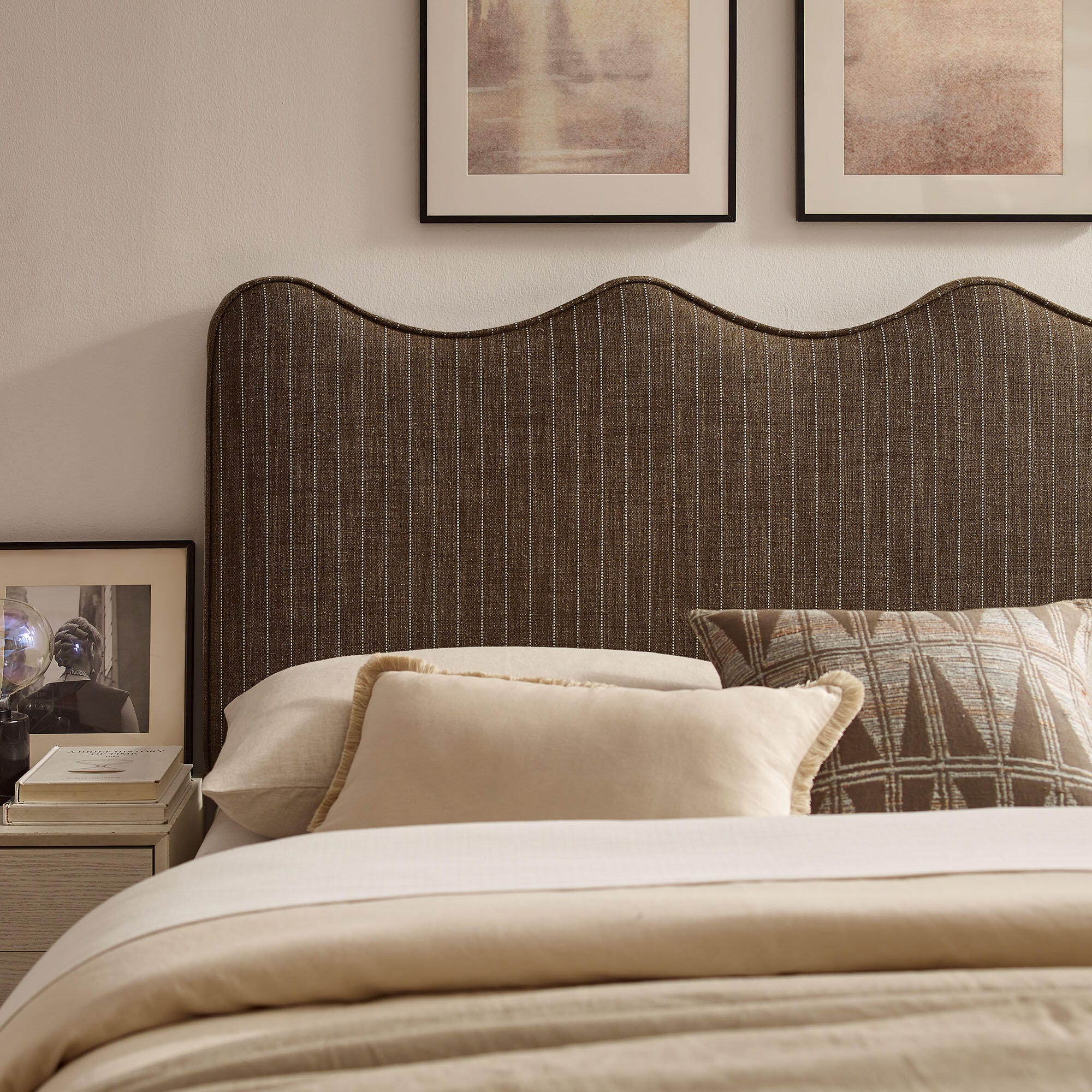 Modway Athena Upholstered King Headboard, Brown, large