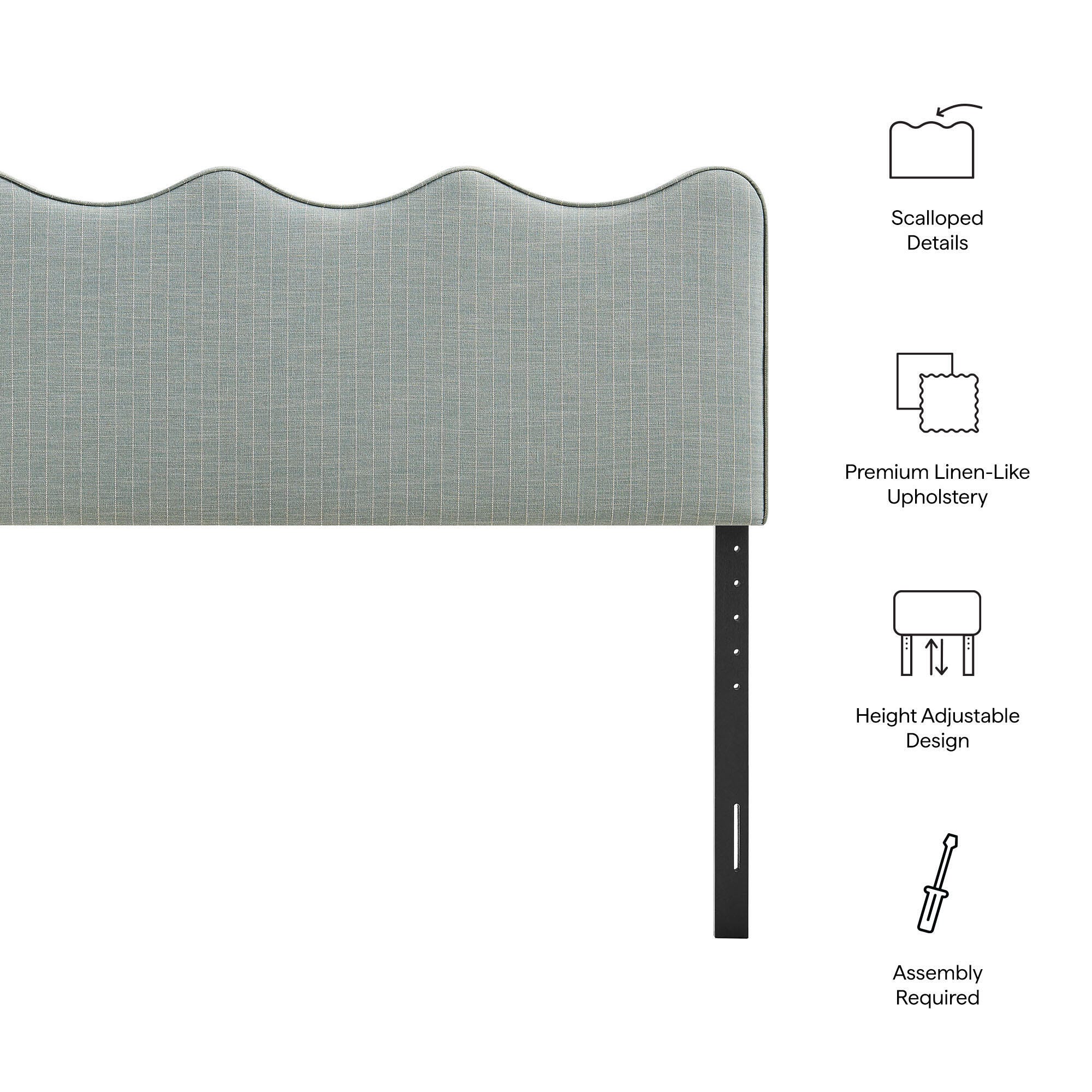 Modway Athena Upholstered King Headboard, Spa Blue, large