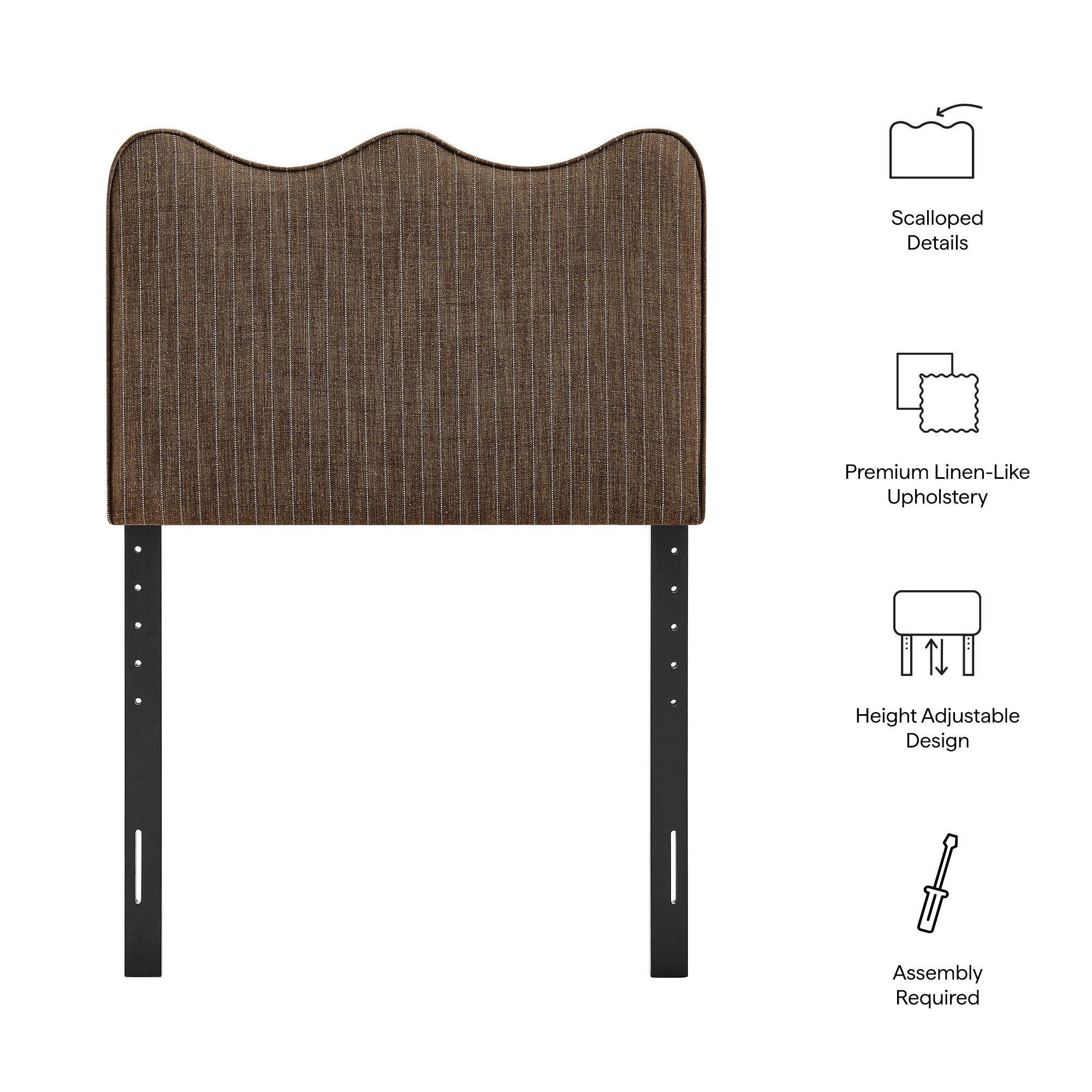 Modway Athena Upholstered Twin Headboard, Brown, large