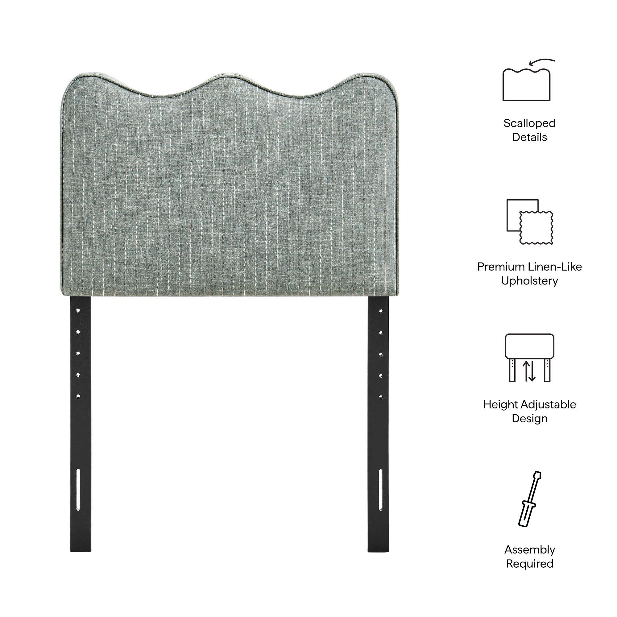 Modway Athena Upholstered Twin Headboard, Spa Blue, large