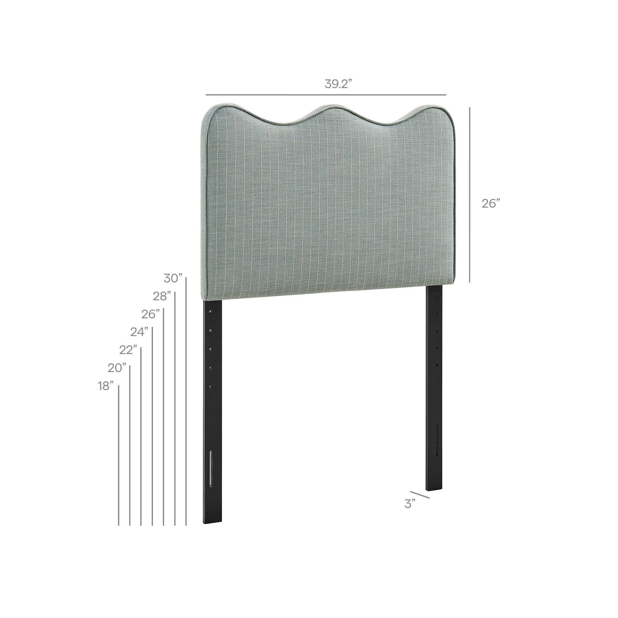 Modway Athena Upholstered Twin Headboard, Spa Blue, large