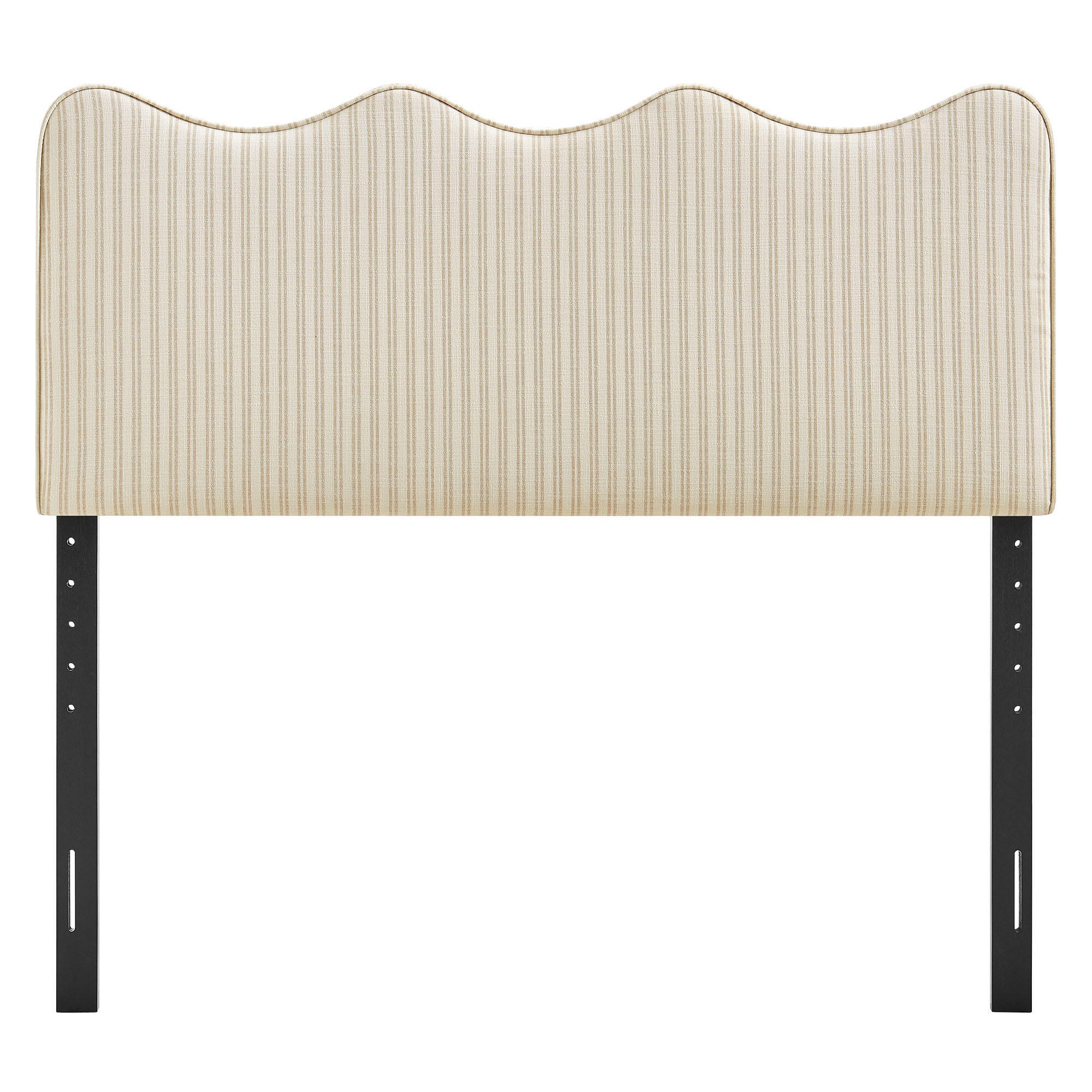 Modway Athena Striped Upholstered Full Headboard, Oatmeal, large