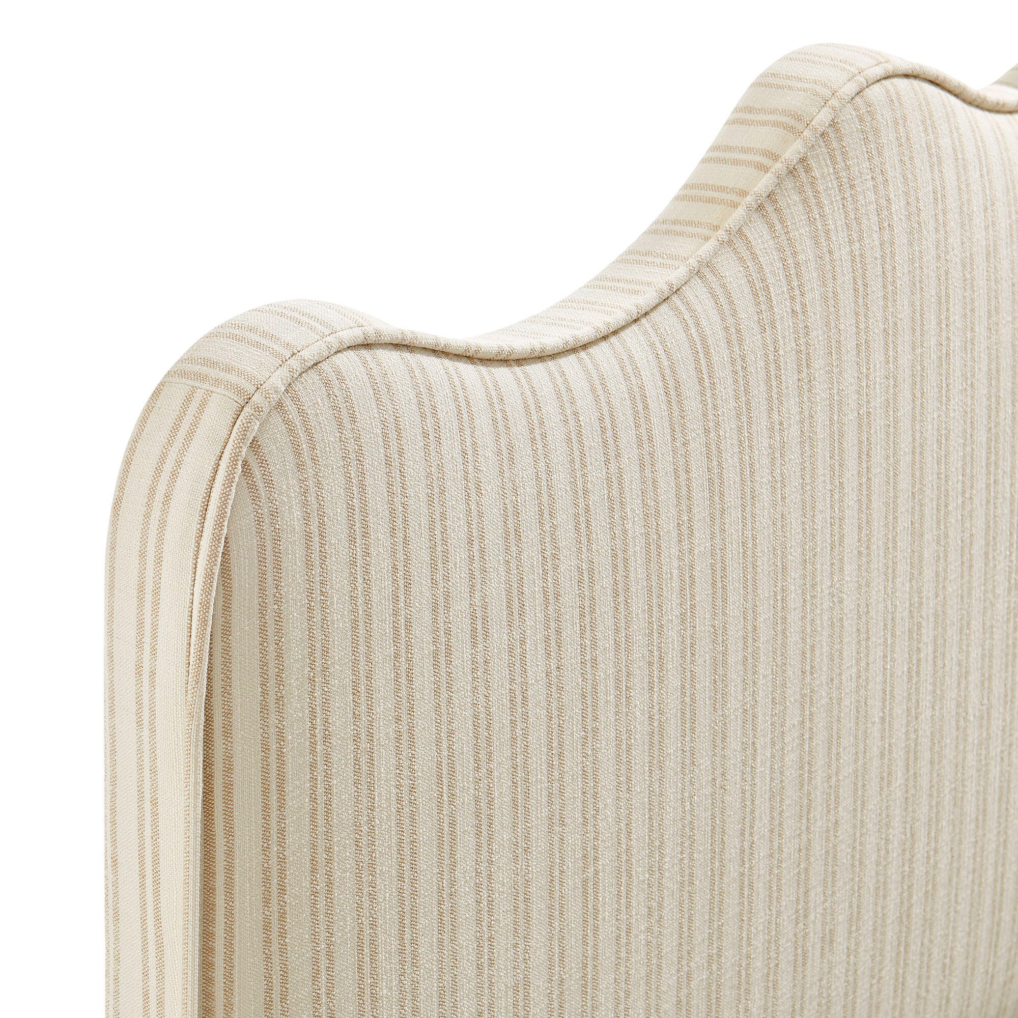 Modway Athena Striped Upholstered Twin Headboard, Oatmeal, large