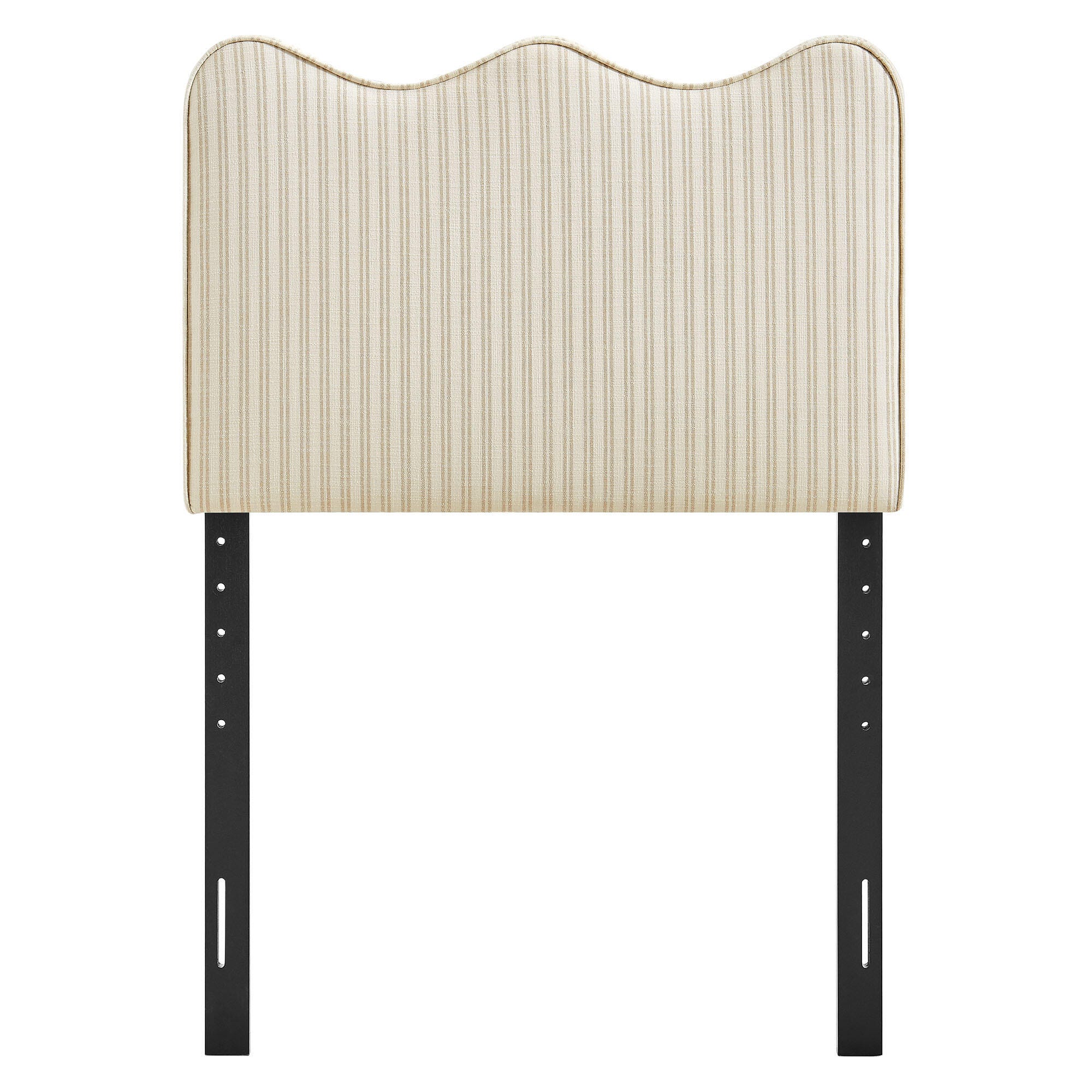 Modway Athena Striped Upholstered Twin Headboard, Oatmeal, large