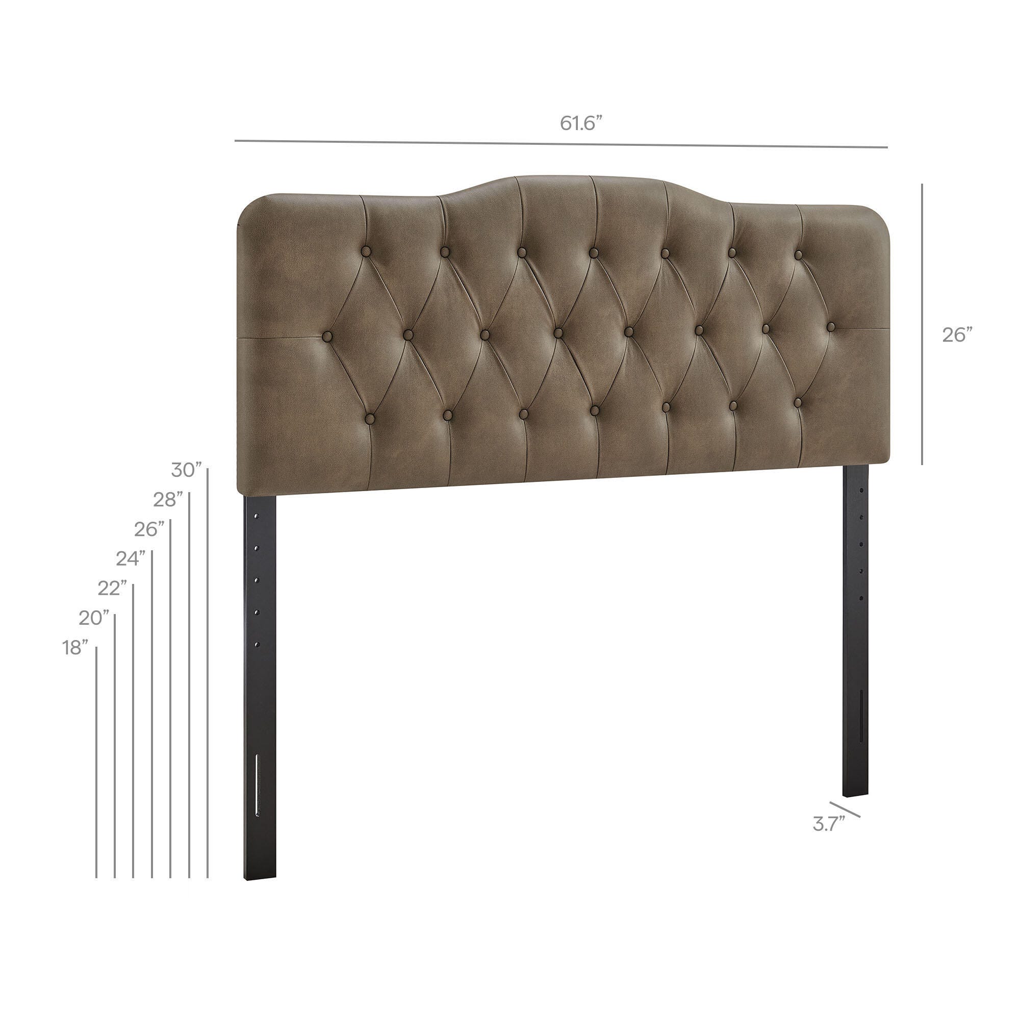 Modway Annabel Queen Headboard, Mushroom Taupe, large