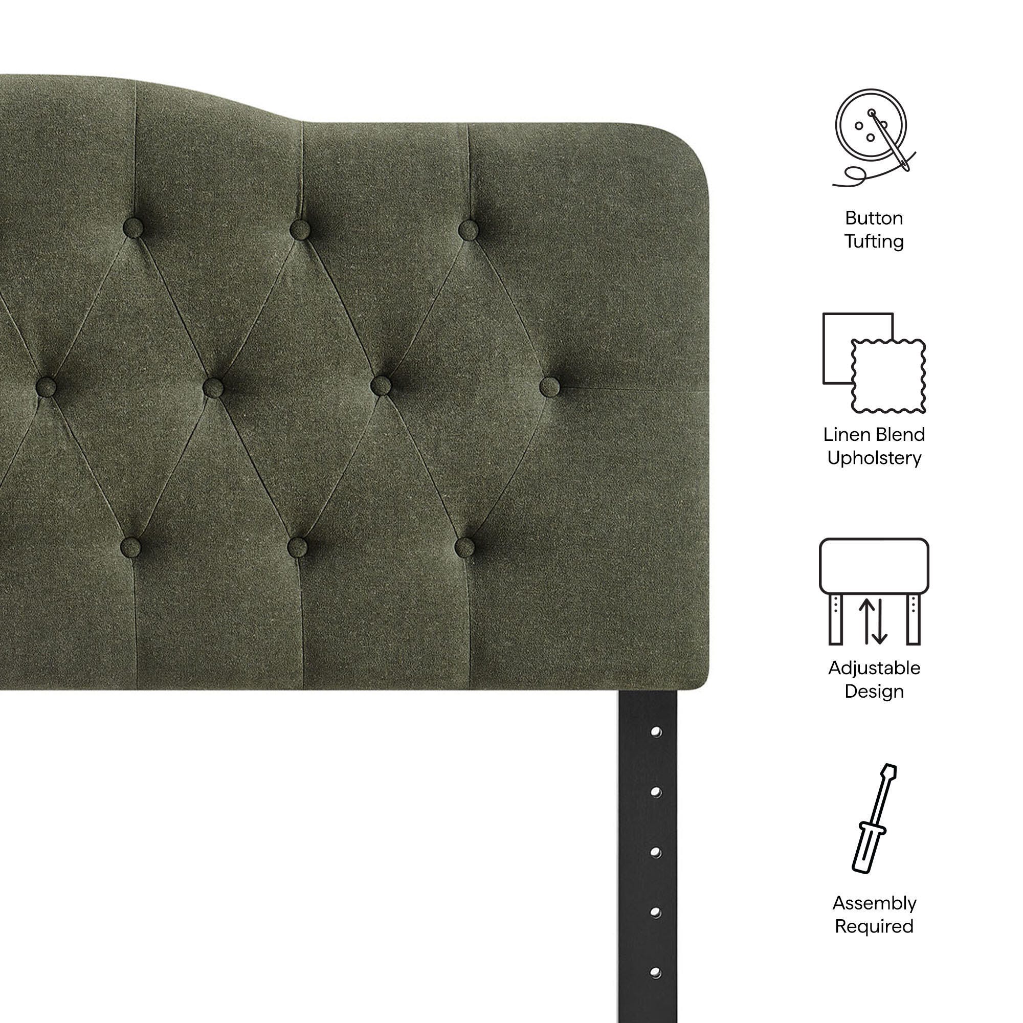 Modway Annabel Tufted Full Headboard, Sage, large