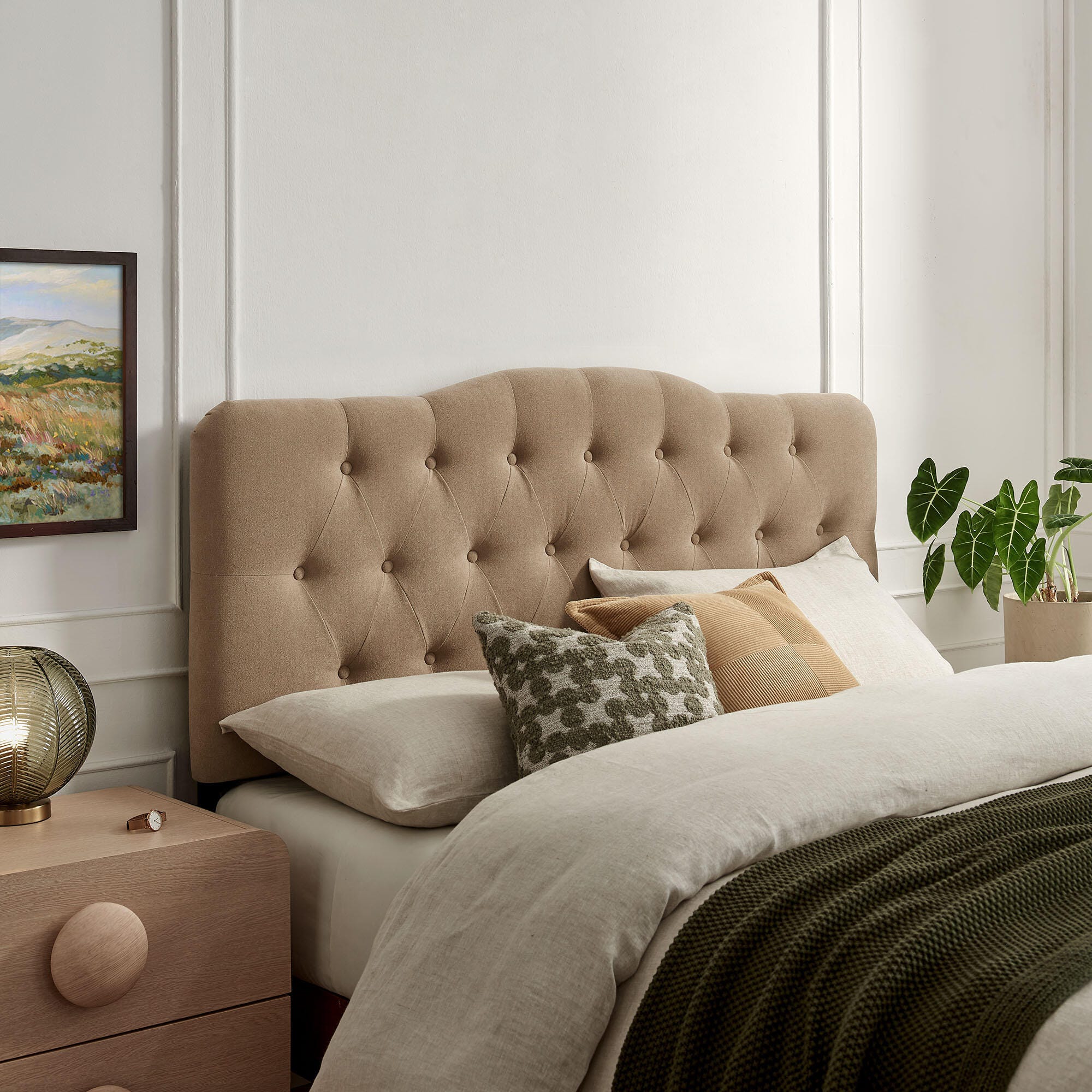 Modway Annabel Tufted King Headboard, Almond, large