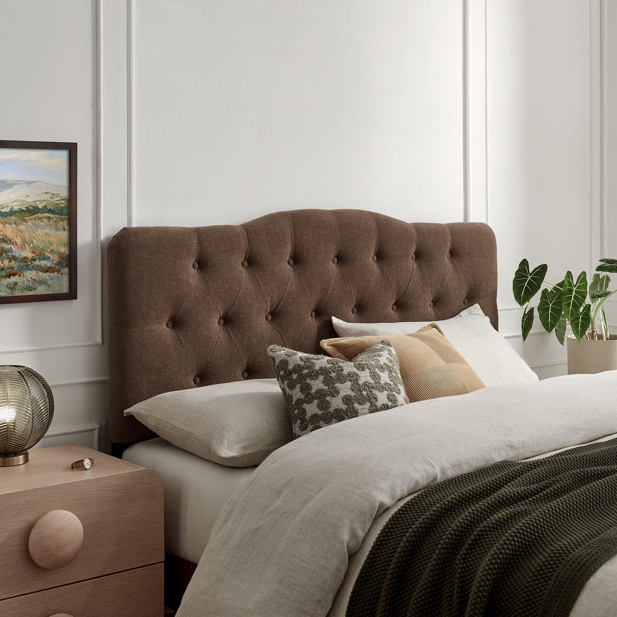Modway Annabel Tufted King Headboard, Cocoa, large