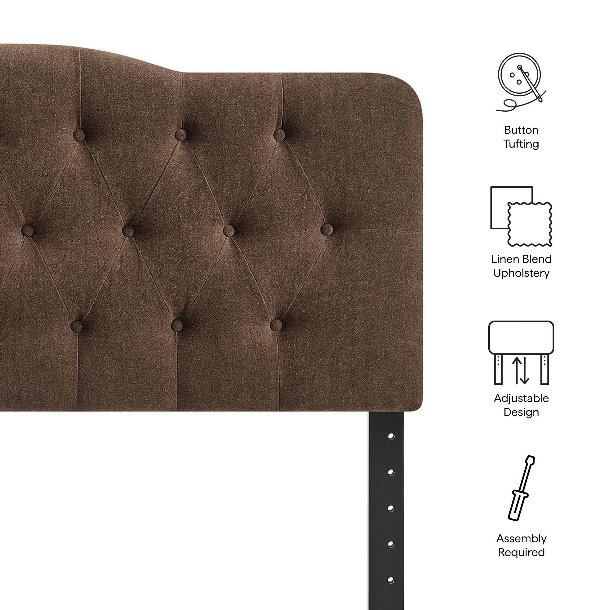 Modway Annabel Tufted King Headboard, Cocoa, large