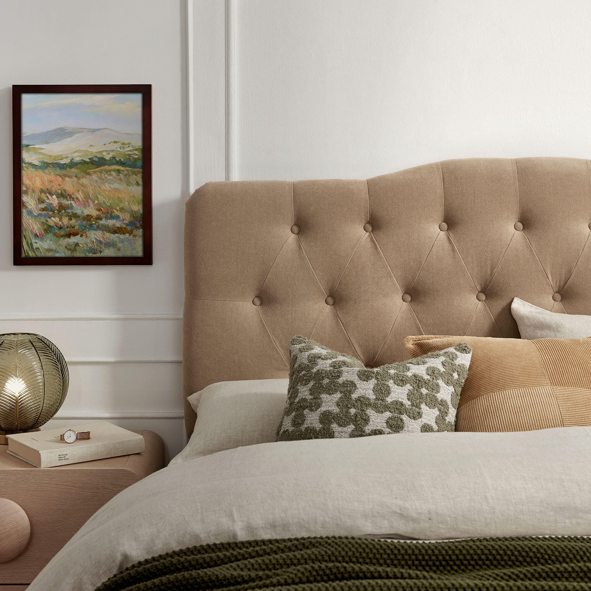 Modway Annabel Tufted Queen Headboard, Almond, large