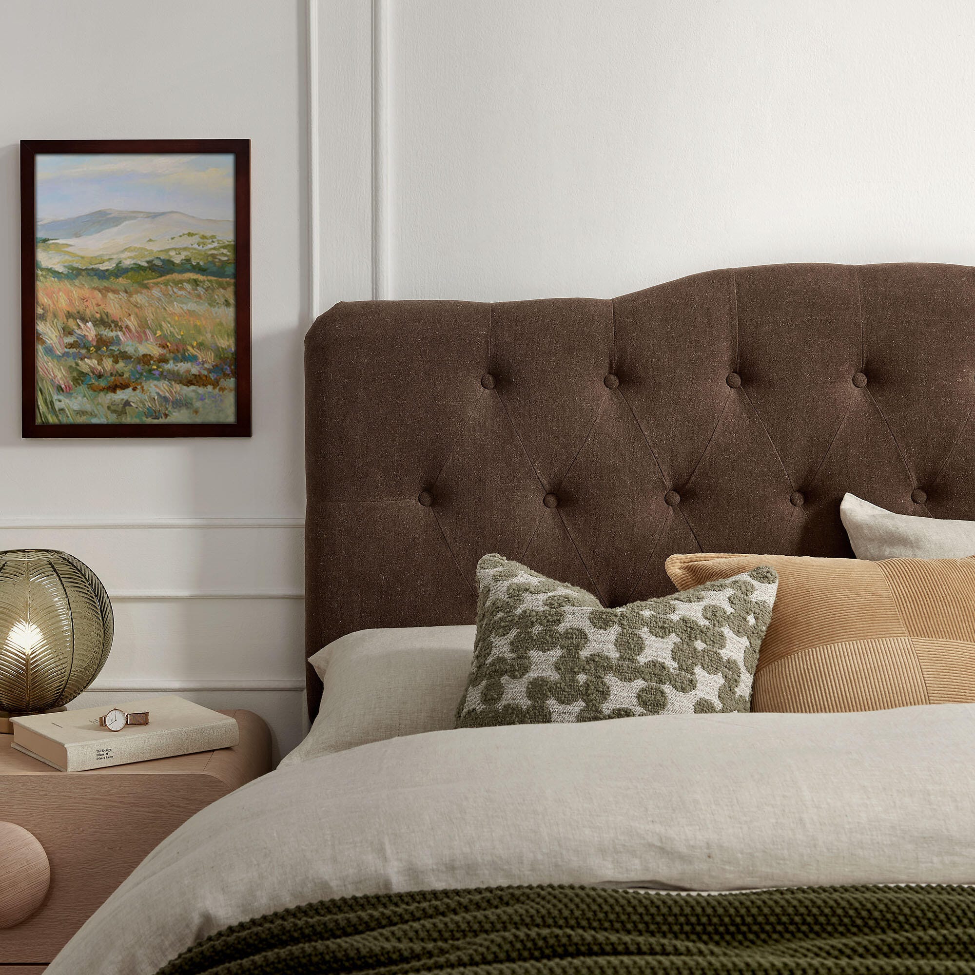 Modway Annabel Tufted Queen Headboard, Cocoa, large