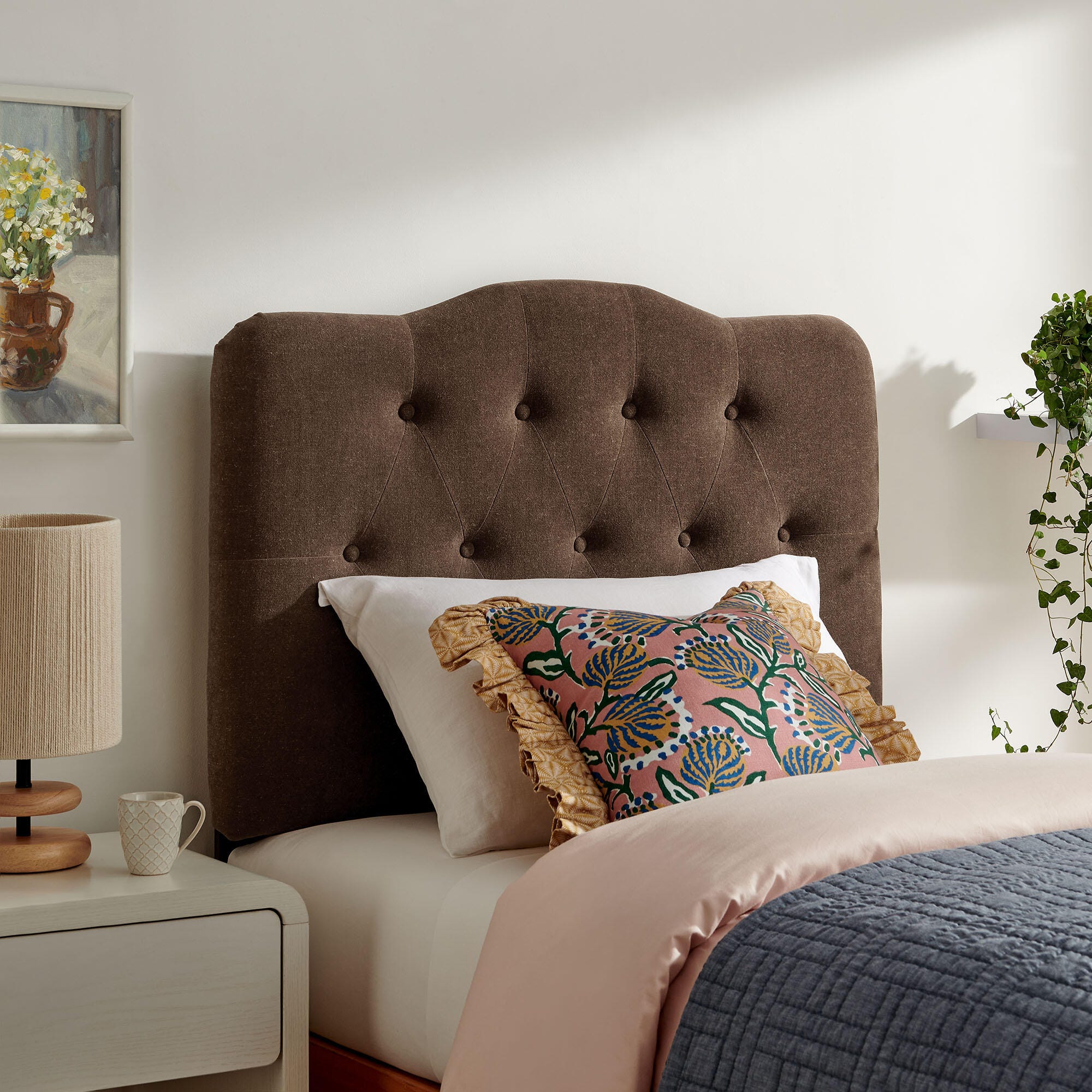 Modway Annabel Tufted Twin Headboard, Cocoa, large