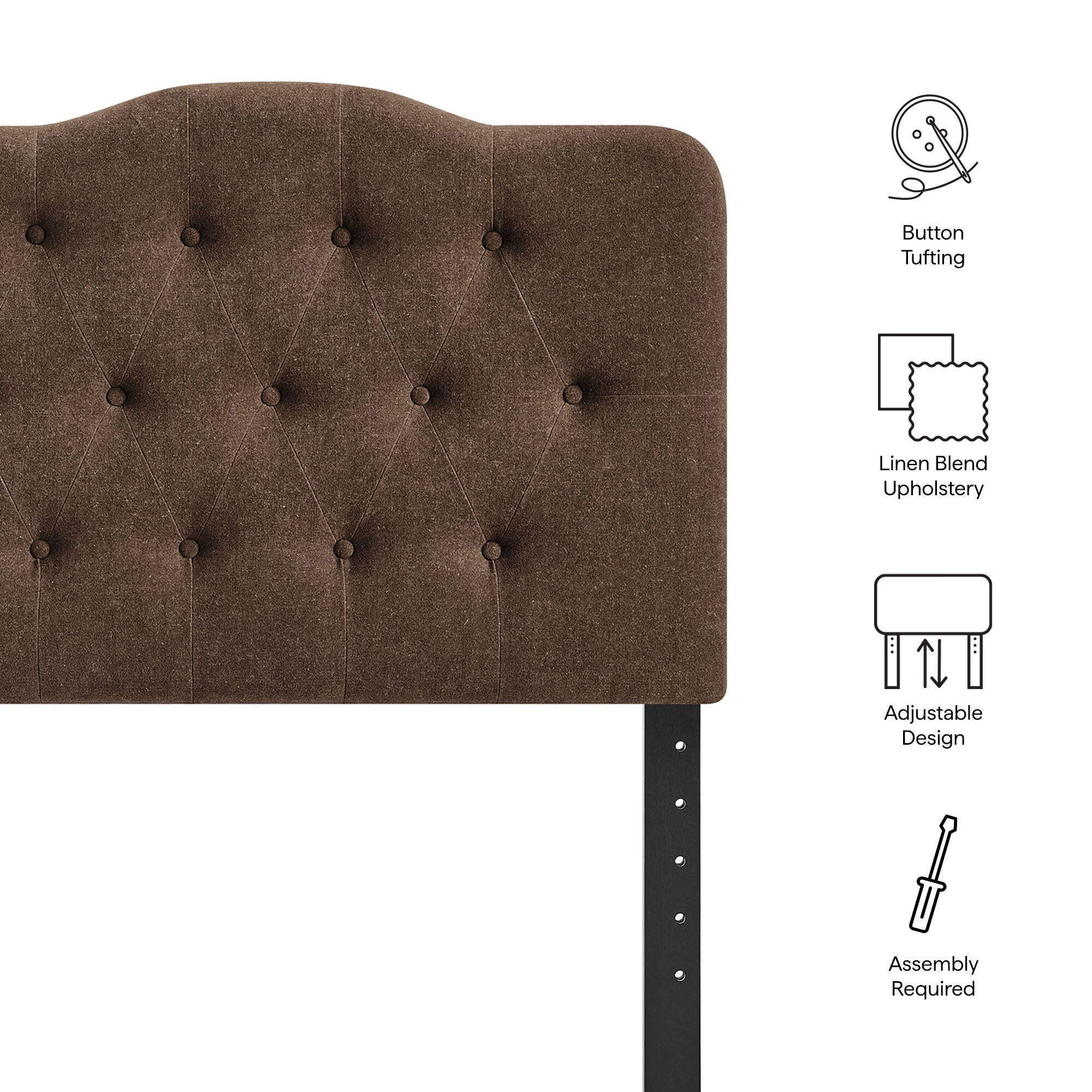 Modway Annabel Tufted Twin Headboard, Cocoa, large