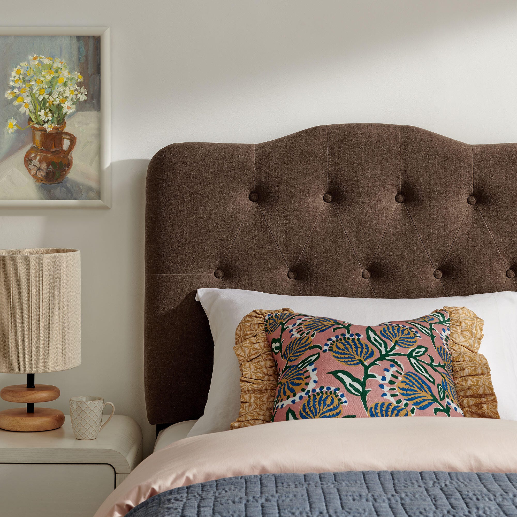 Modway Annabel Tufted Twin Headboard, Cocoa, large