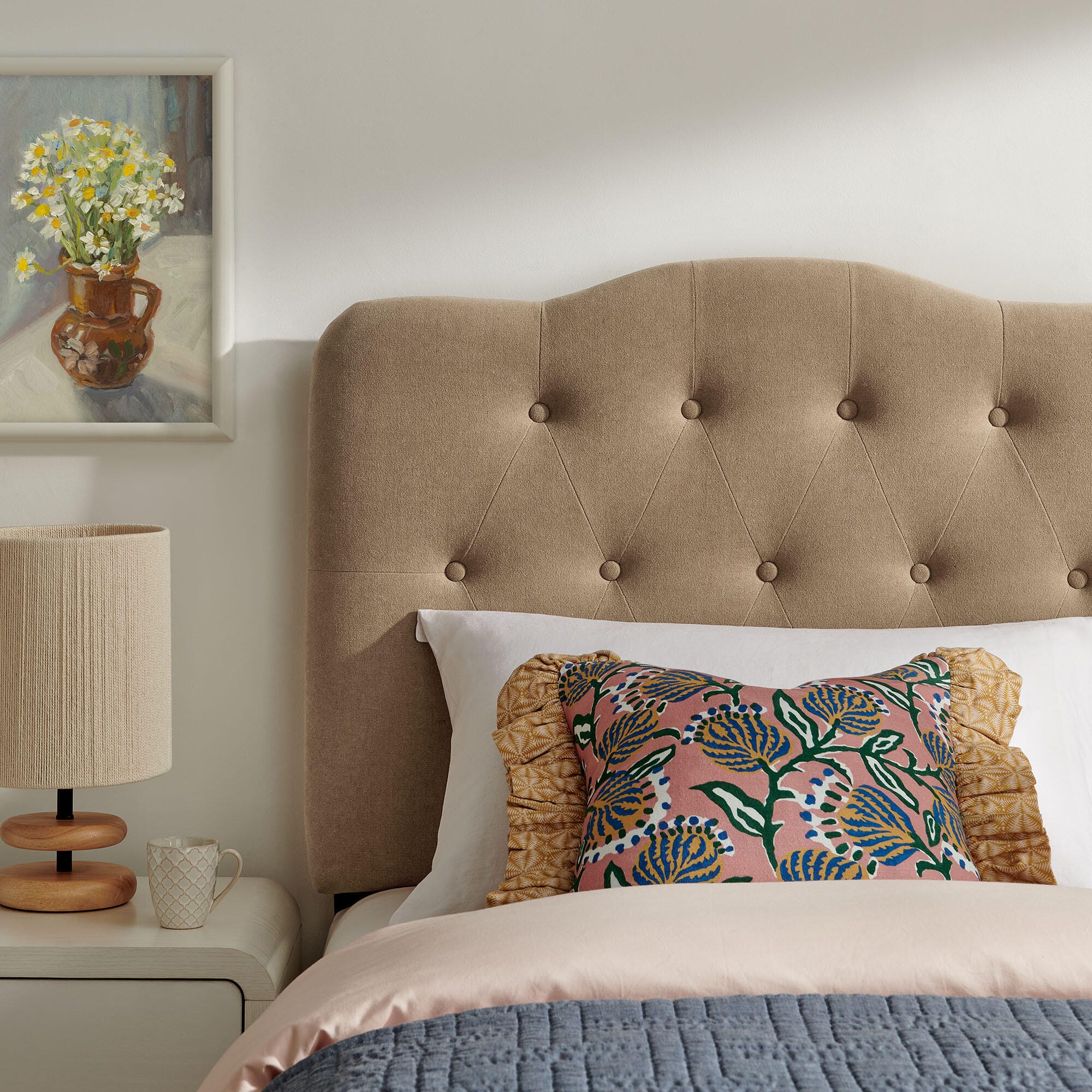 Modway Annabel Tufted Twin Headboard, Almond, large