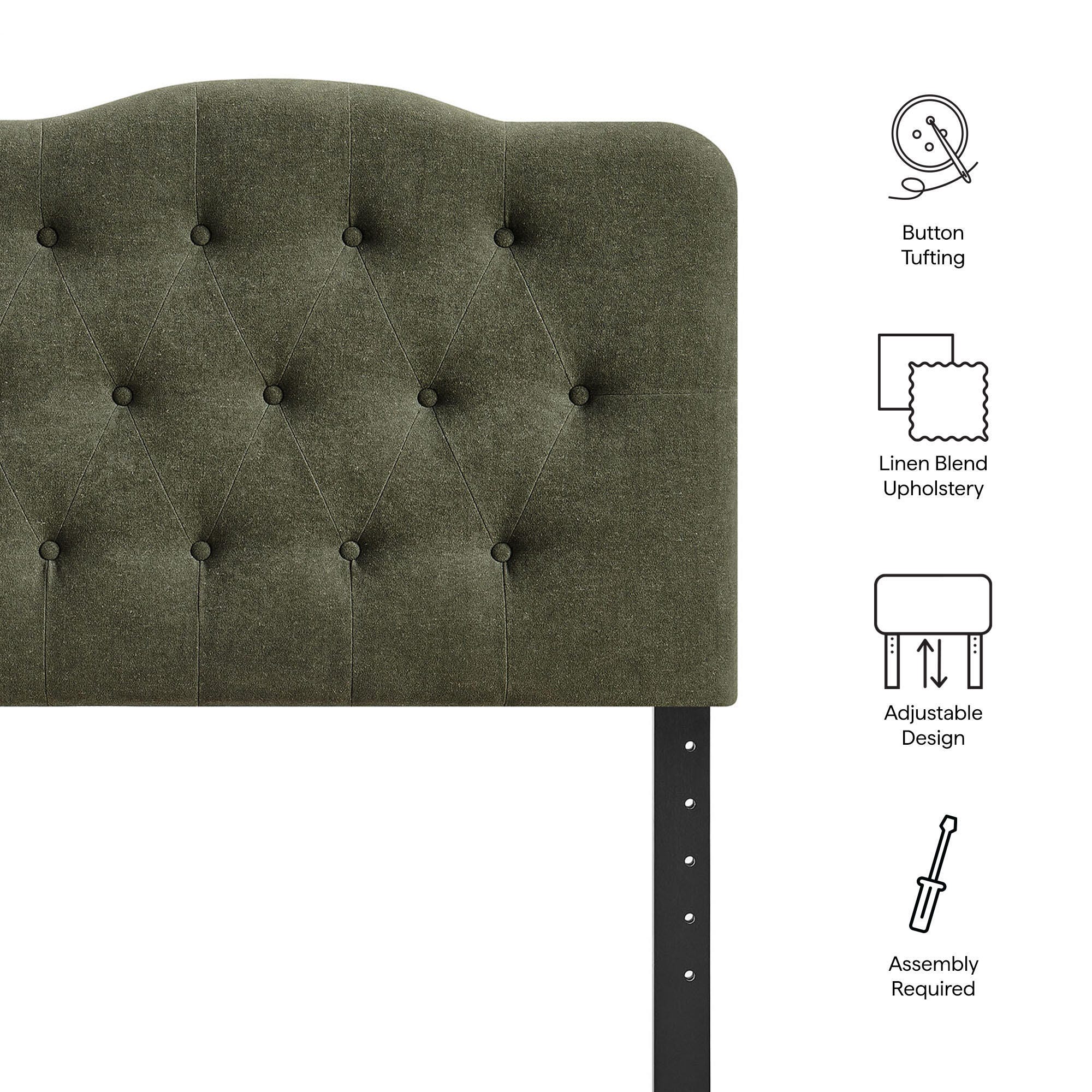 Modway Annabel Tufted Twin Headboard, Sage, large