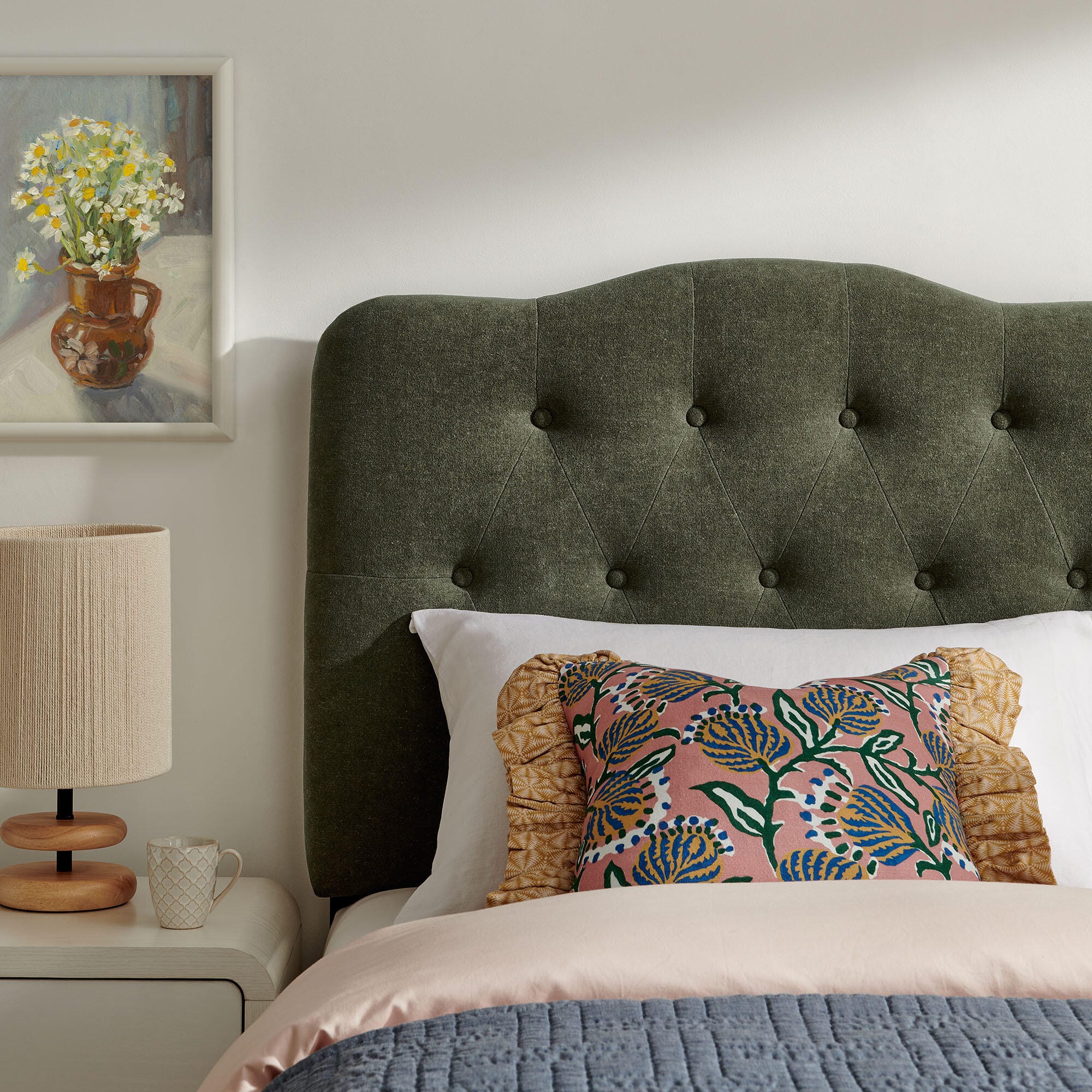 Modway Annabel Tufted Twin Headboard, Sage, large
