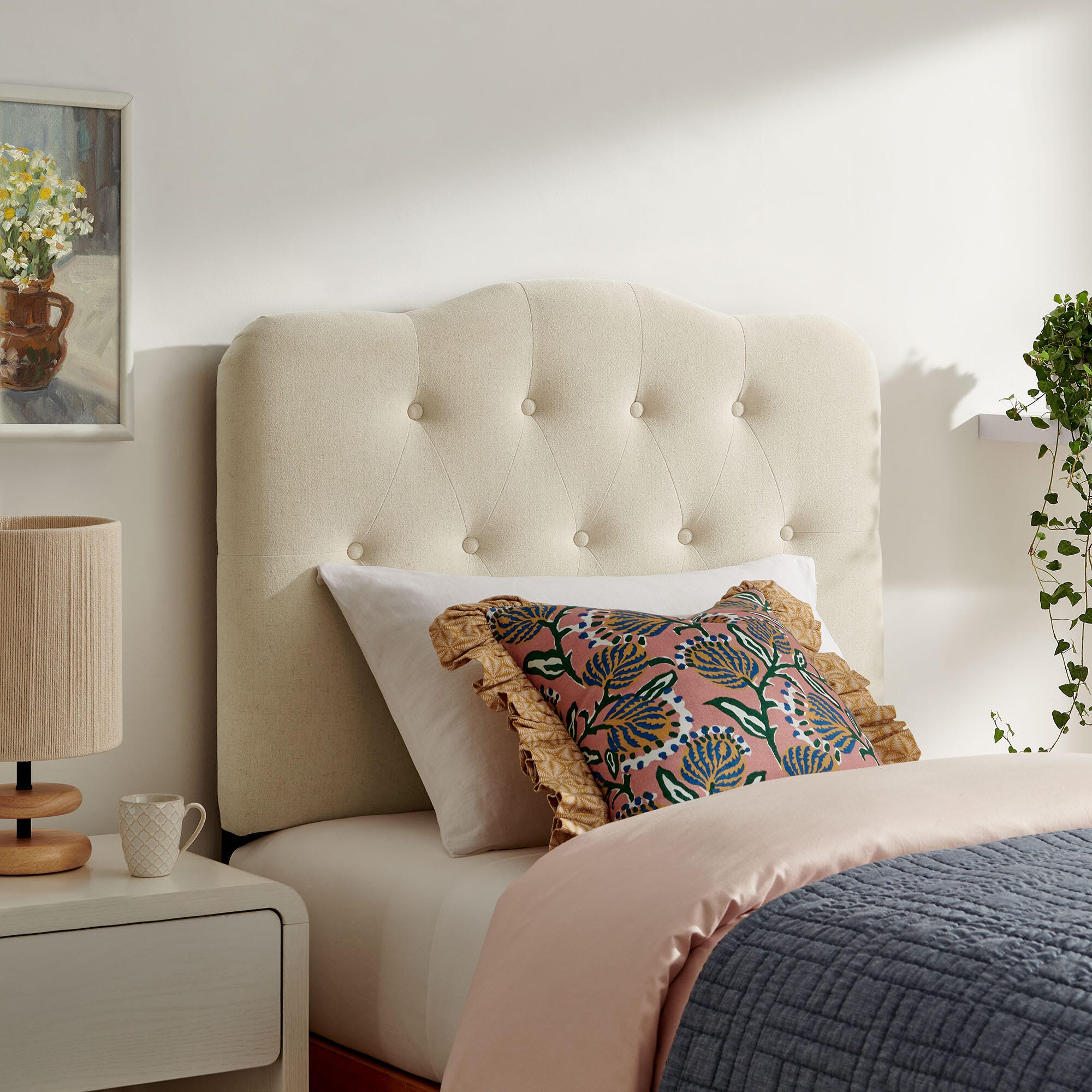 Modway Annabel Tufted Twin Headboard, Beige, large