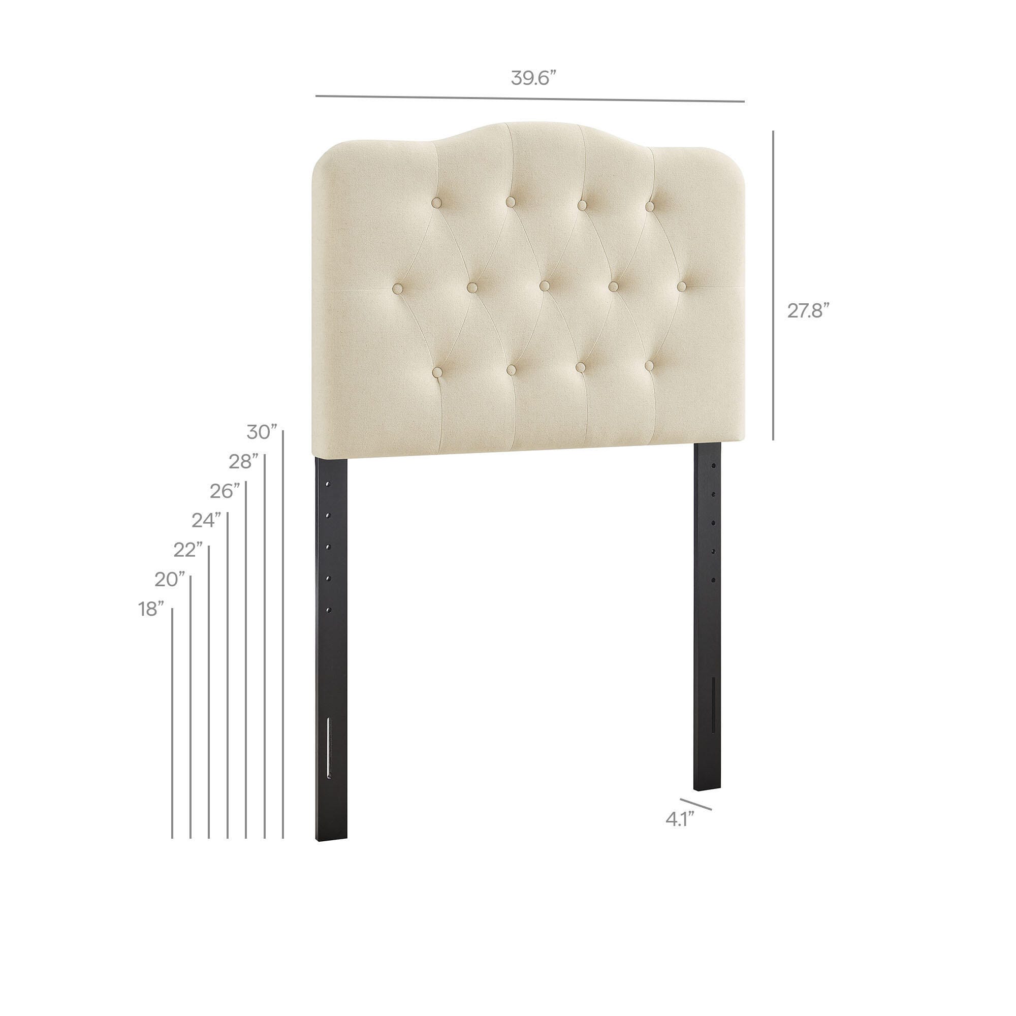 Modway Annabel Tufted Twin Headboard, Beige, large