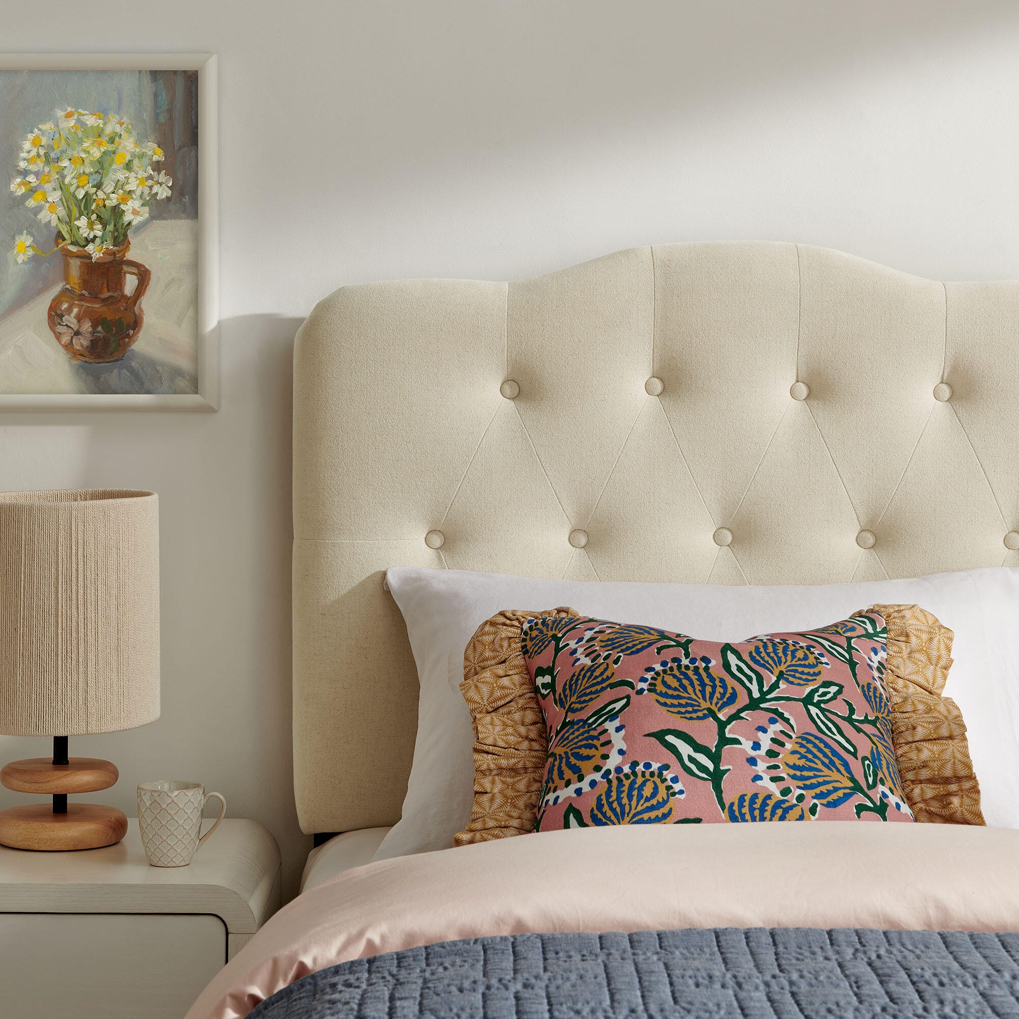 Modway Annabel Tufted Twin Headboard, Beige, large