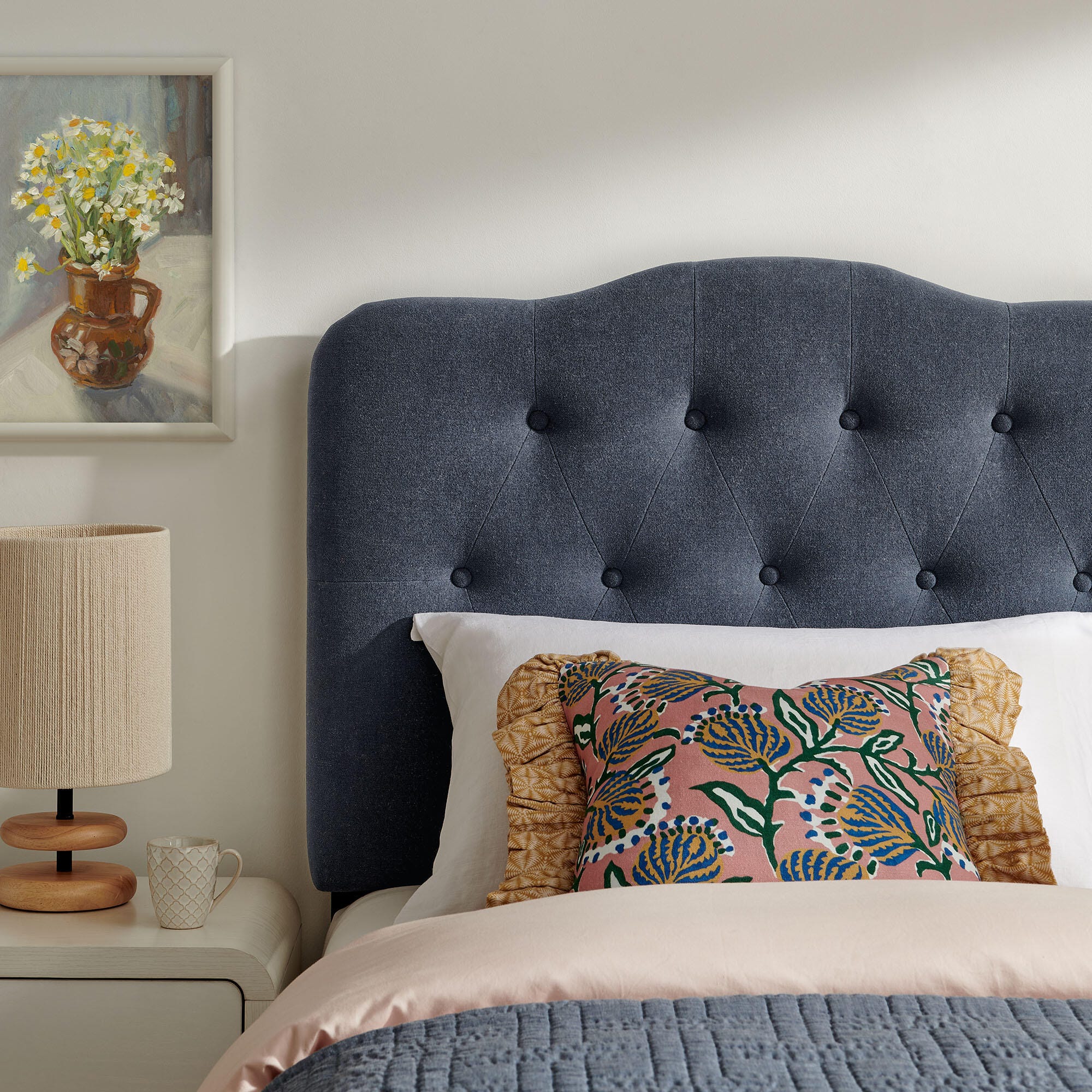 Modway Annabel Tufted Twin Headboard, Denim, large