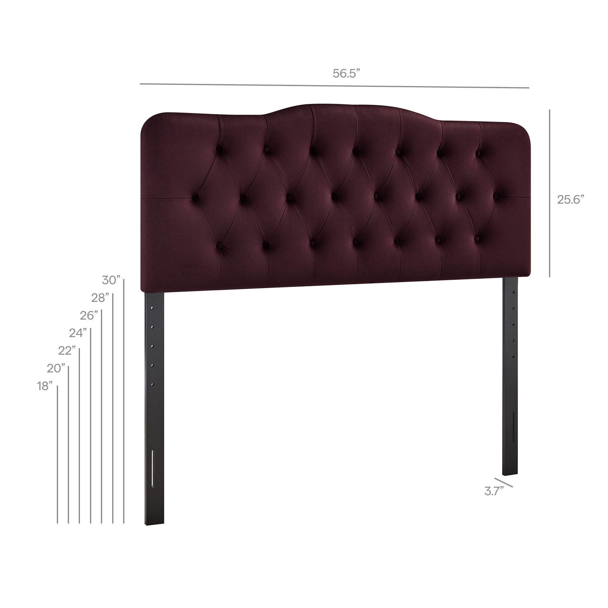 Modway Annabel Diamond Tufted Full Headboard, Mulberry, large