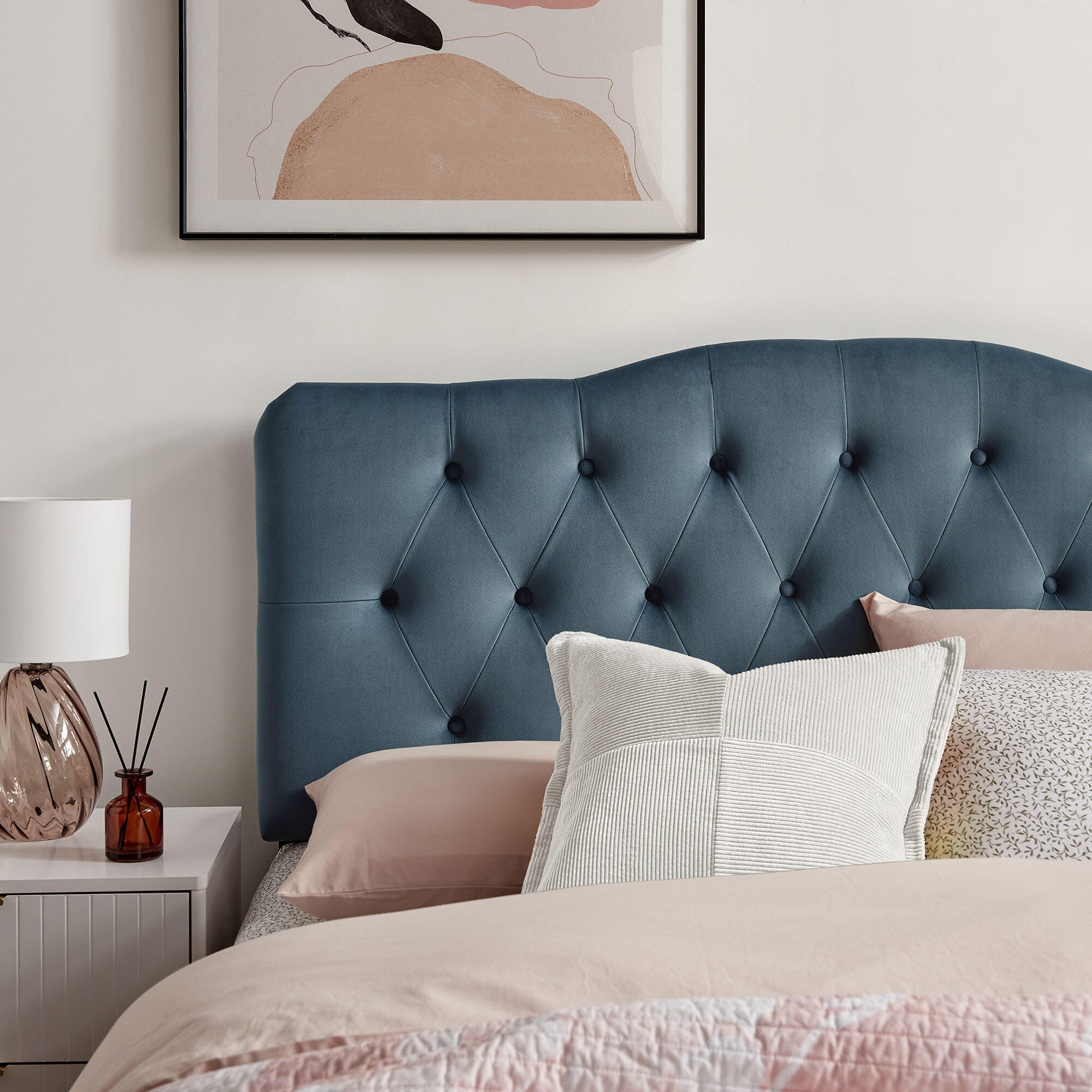Modway Annabel Diamond Tufted Full Headboard, Cadet Blue, large