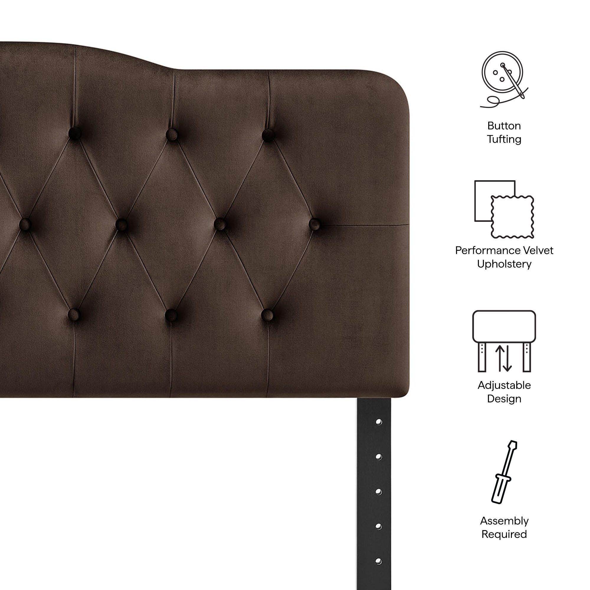 Modway Annabel Diamond Tufted Full Headboard, Chocolate Brown, large