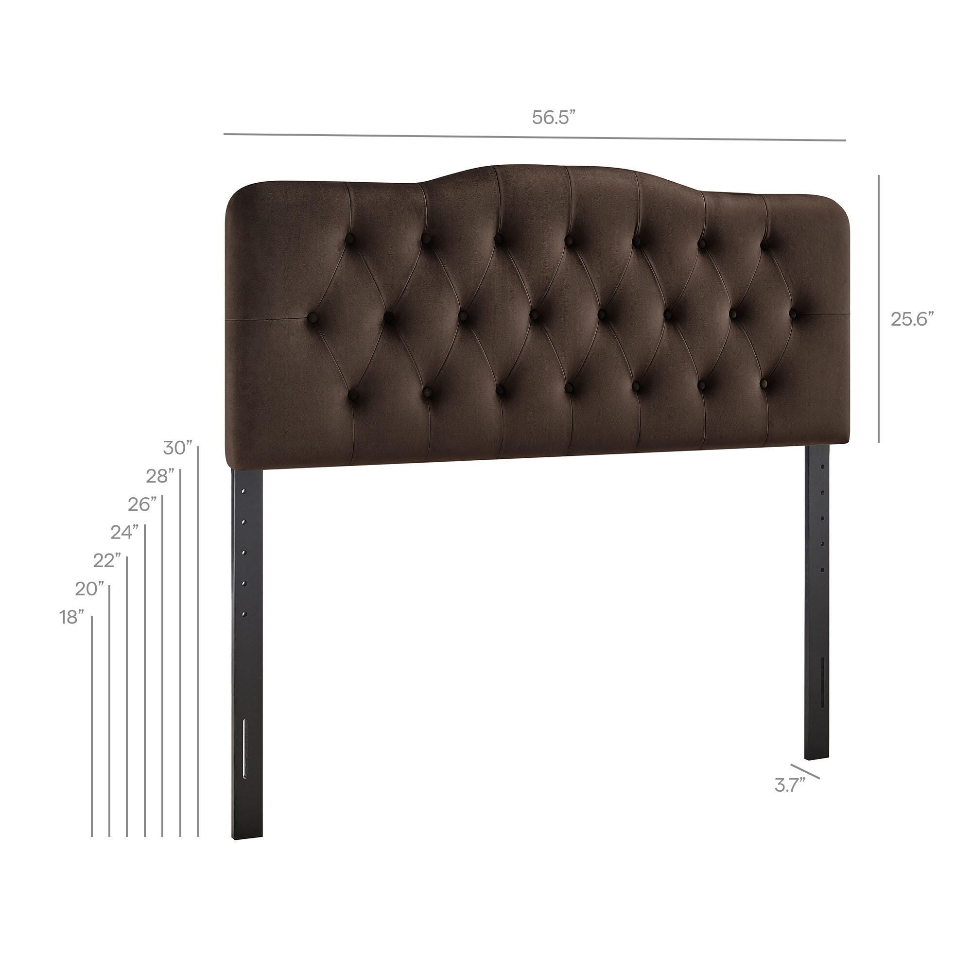 Modway Annabel Diamond Tufted Full Headboard, Chocolate Brown, large