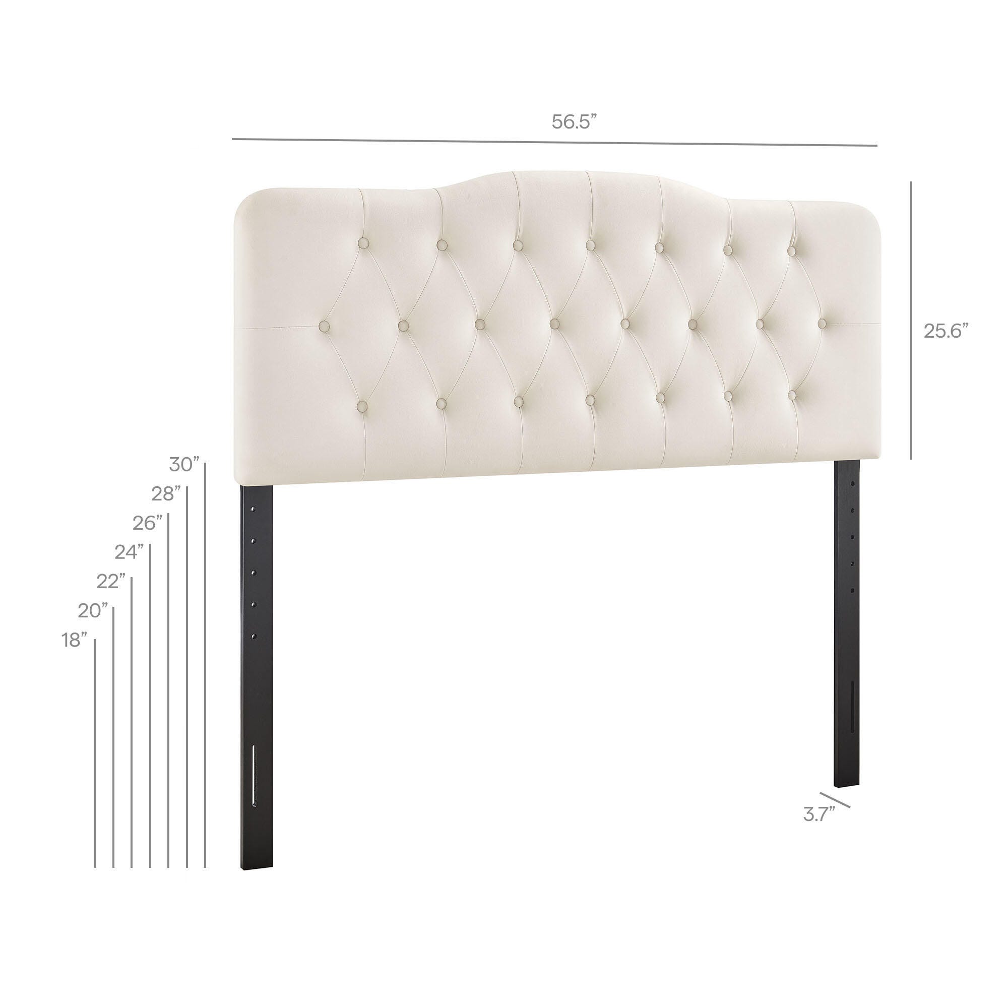 Modway Annabel Diamond Tufted Full Headboard, Alabaster, large