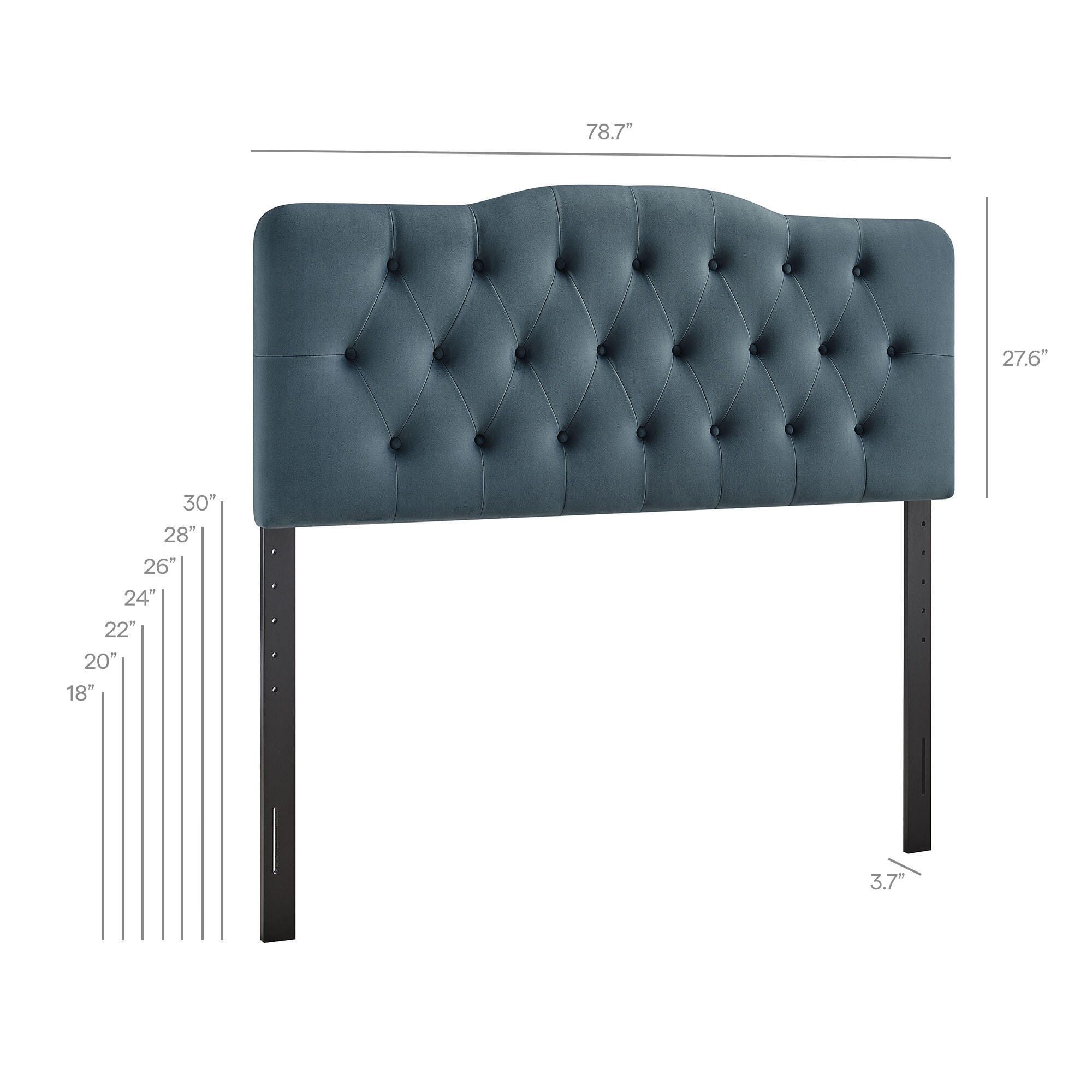 Modway Annabel Diamond Tufted King Headboard, Cadet Blue, large