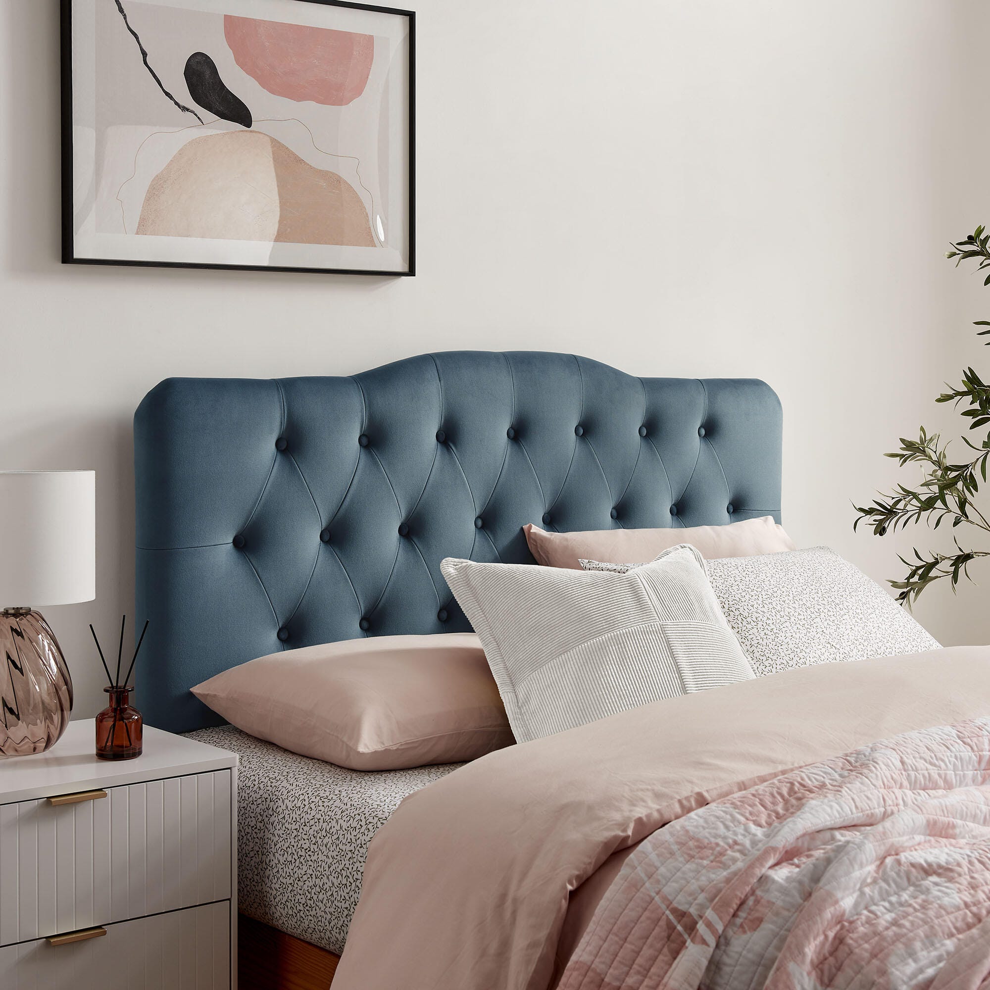 Modway Annabel Diamond Tufted Queen Headboard, Cadet Blue, rollover