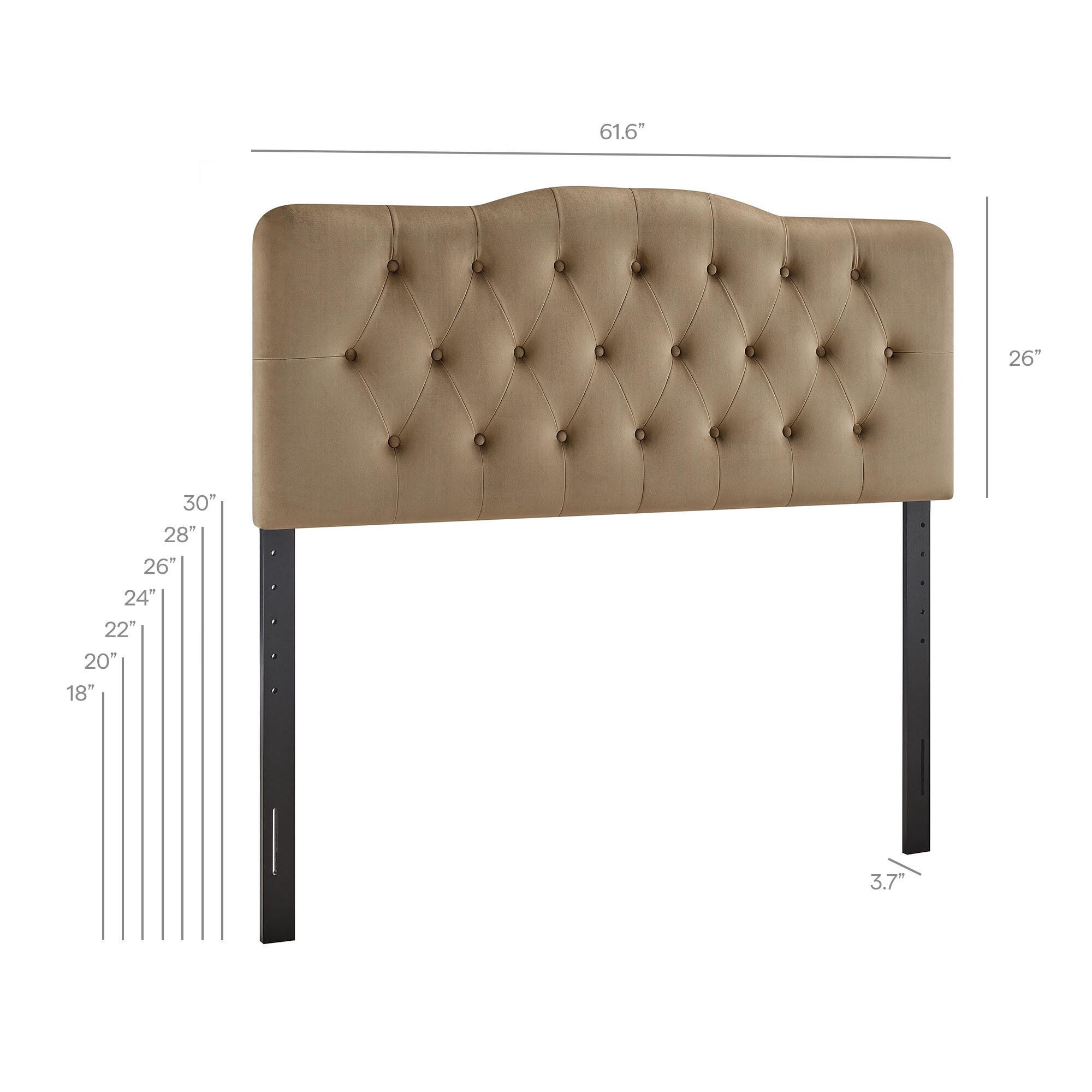 Modway Annabel Diamond Tufted Queen Headboard, Taupe, large