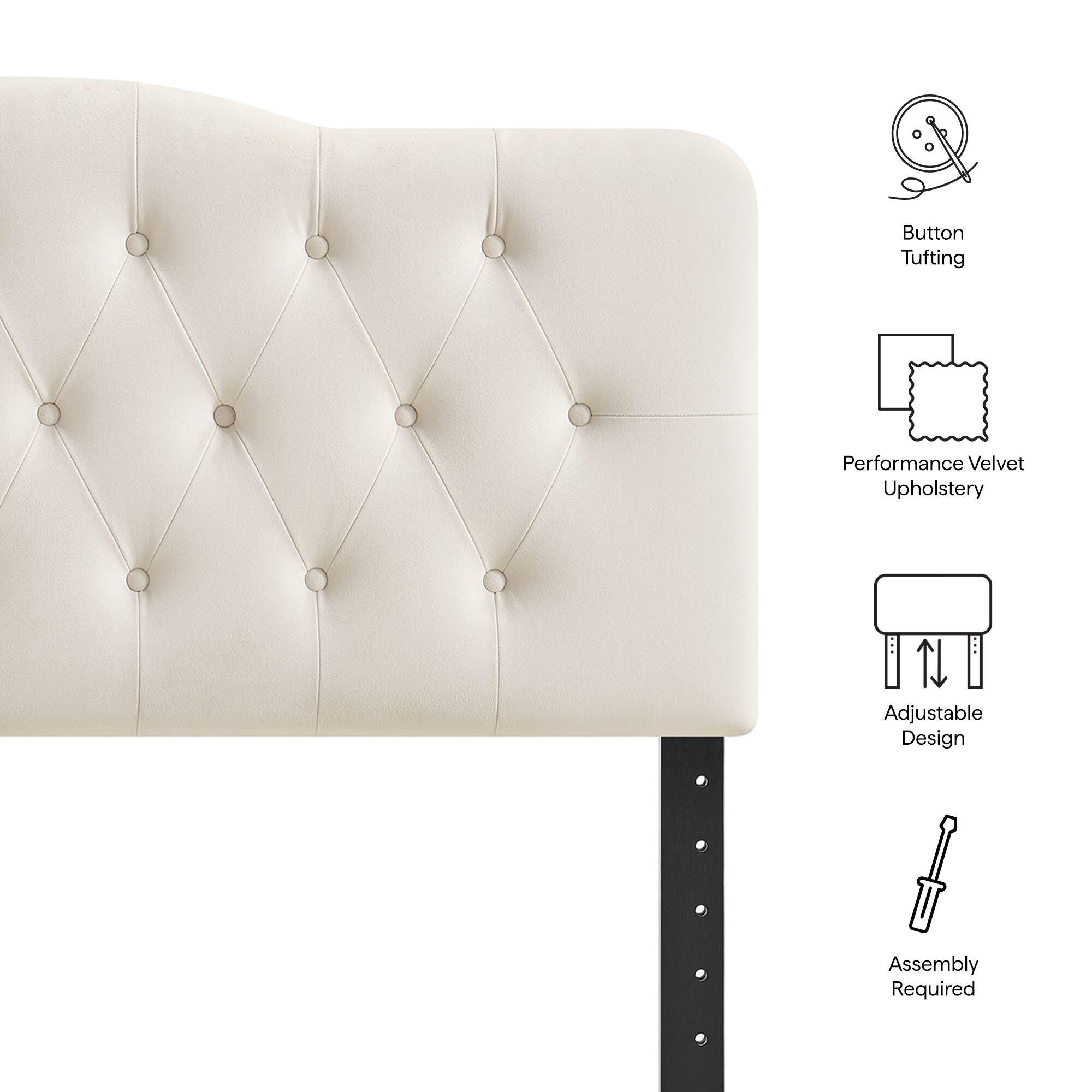 Modway Annabel Diamond Tufted Queen Headboard, Alabaster, large