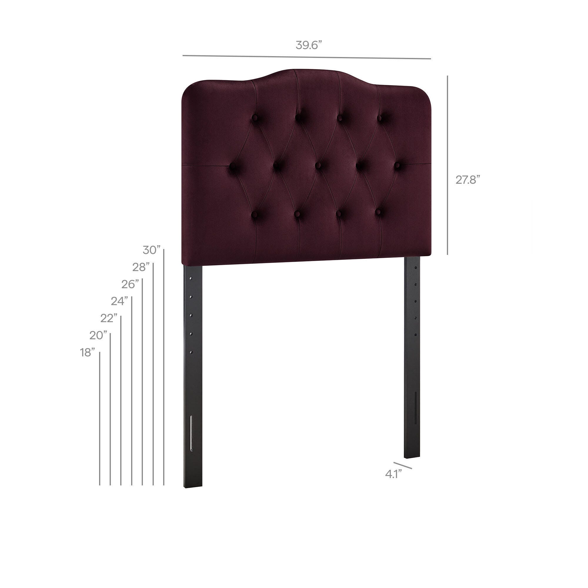 Modway Annabel Diamond Tufted Twin Headboard, Mulberry, large