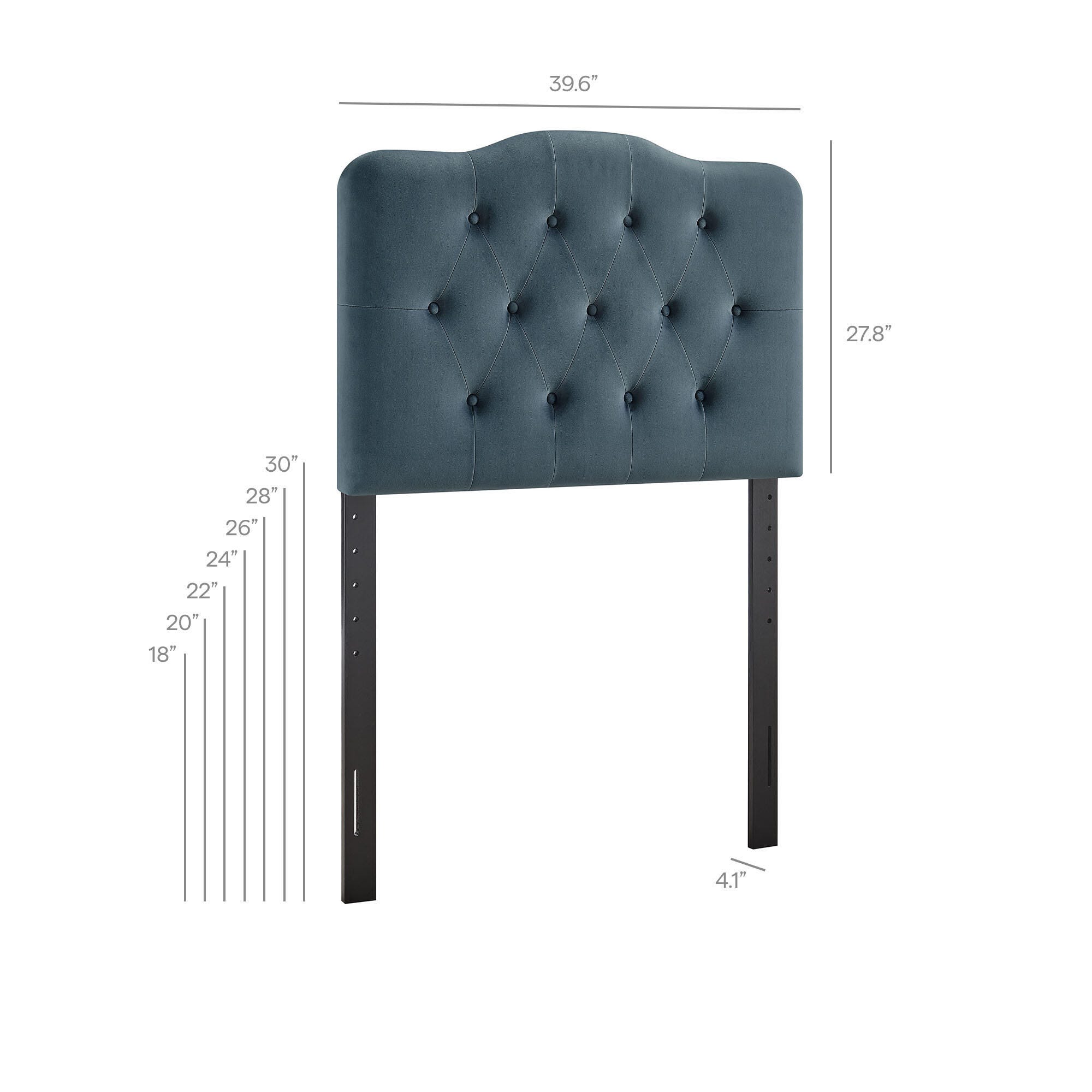 Modway Annabel Diamond Tufted Twin Headboard, Cadet Blue, large