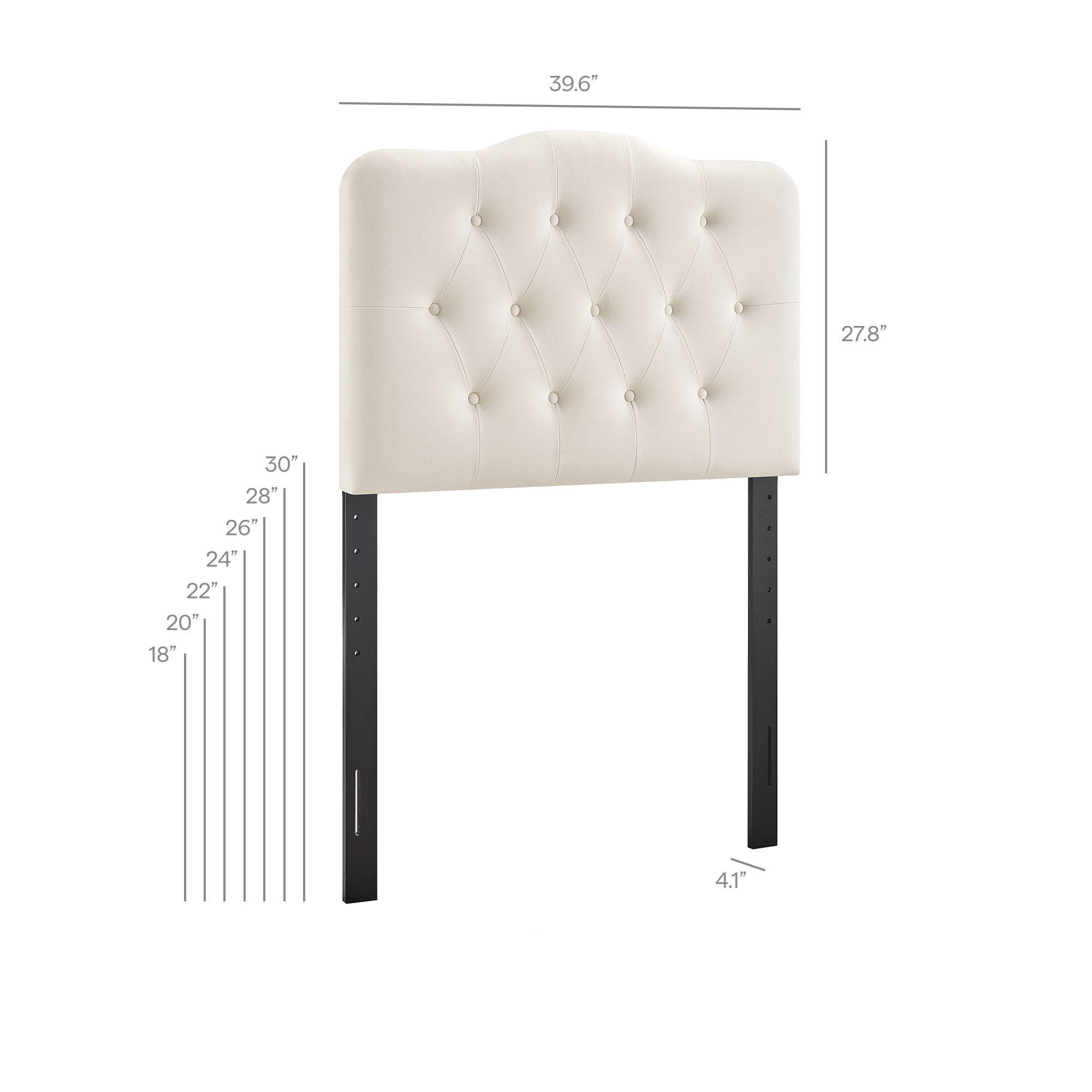 Modway Annabel Diamond Tufted Twin Headboard, Alabaster, large
