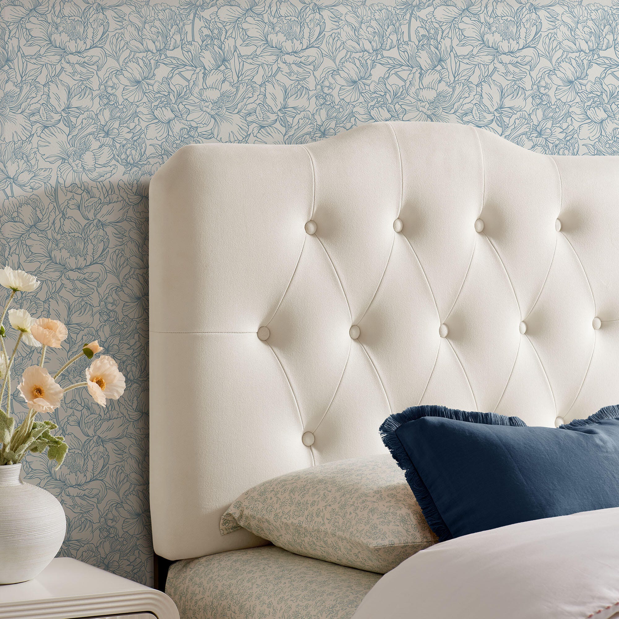 Modway Annabel Diamond Tufted Twin Headboard, Alabaster, large