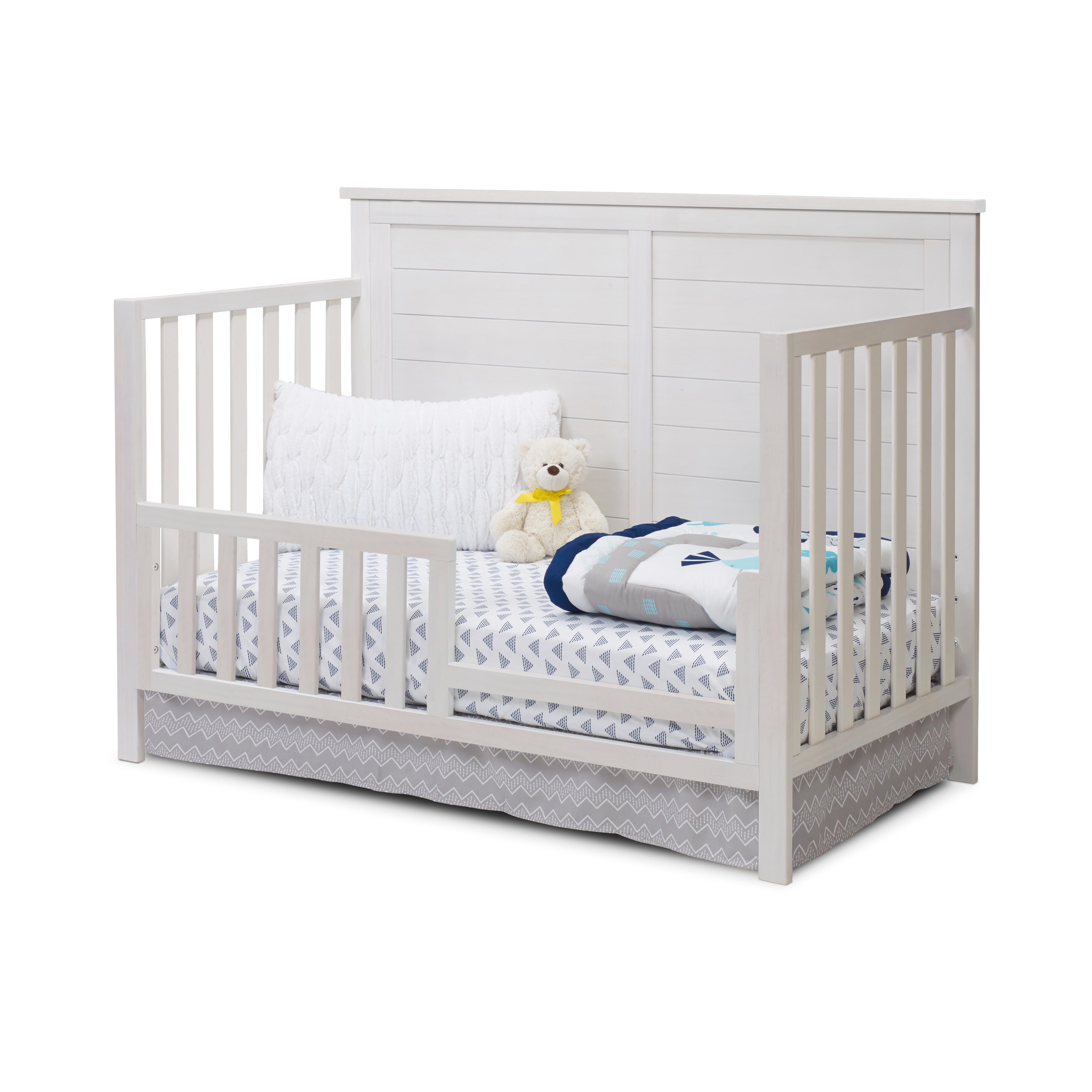 Sorelle Furniture Ashley 4-in-1 Convertible Crib, Weathered White, large